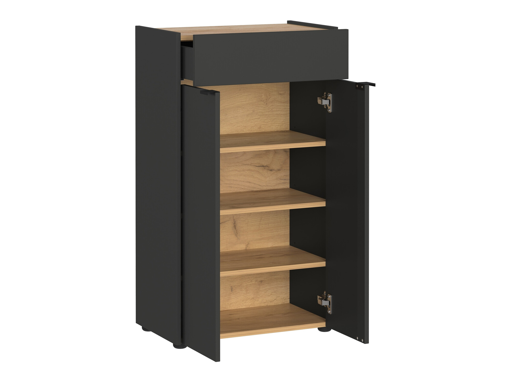 Prostostoječa Kopalniška omarica Ventei 102 (Grafit + Navarra hrast)