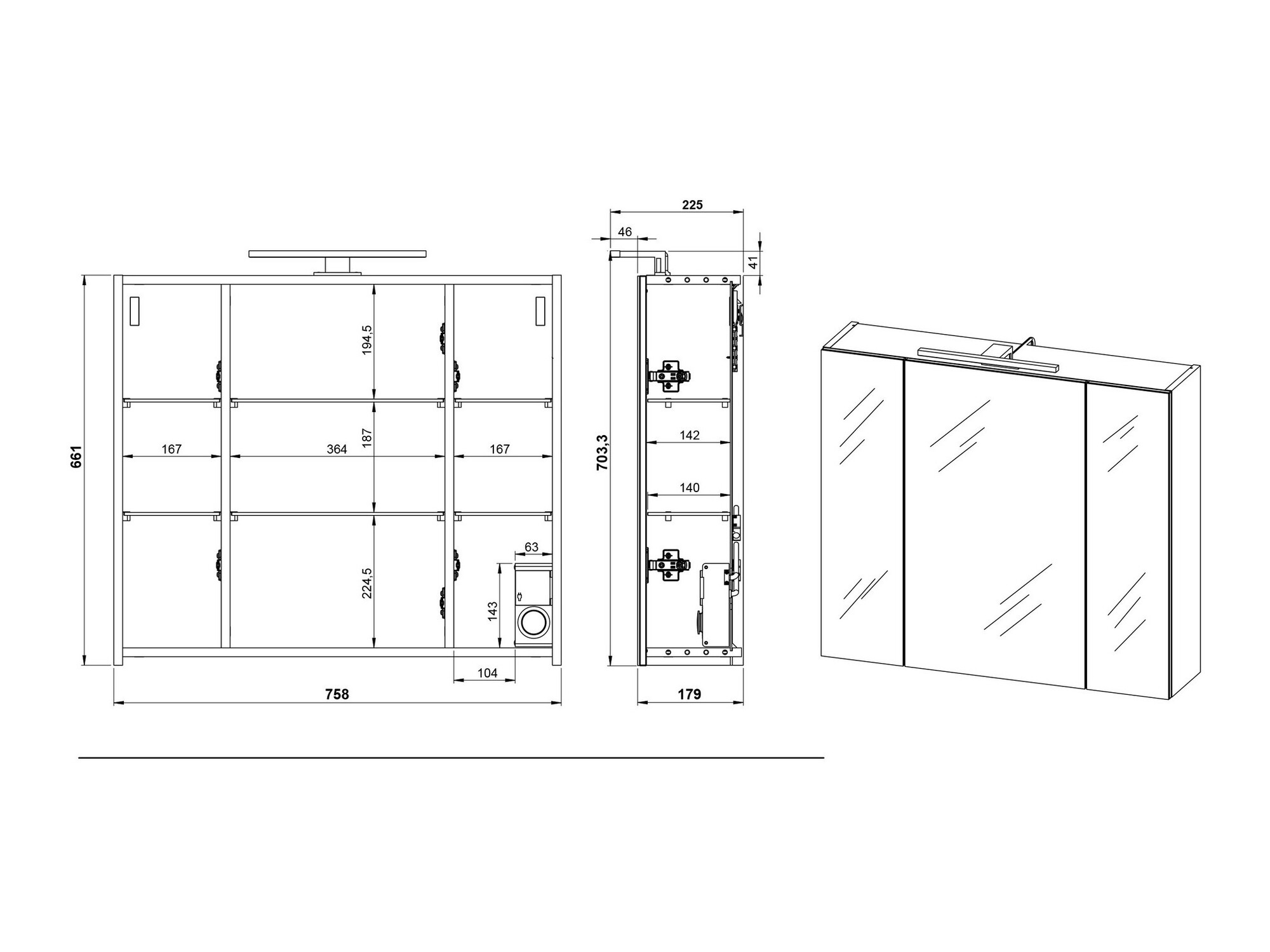 Kopalniški komplet Ventei 104 (Bela + Navarra hrast)