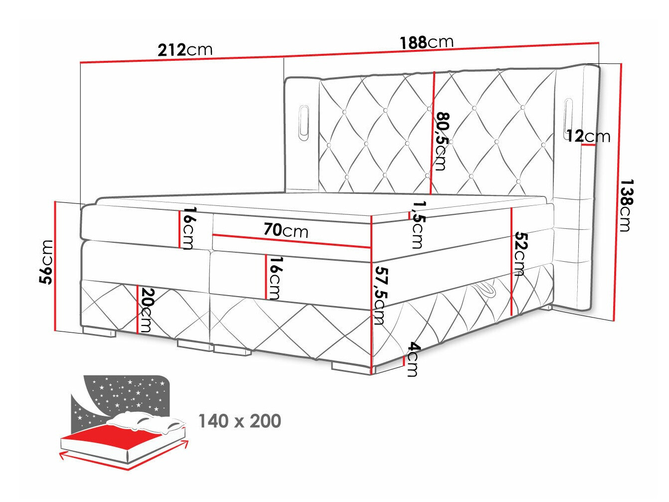 Boxspring postelja Historia (Kameleon 04)