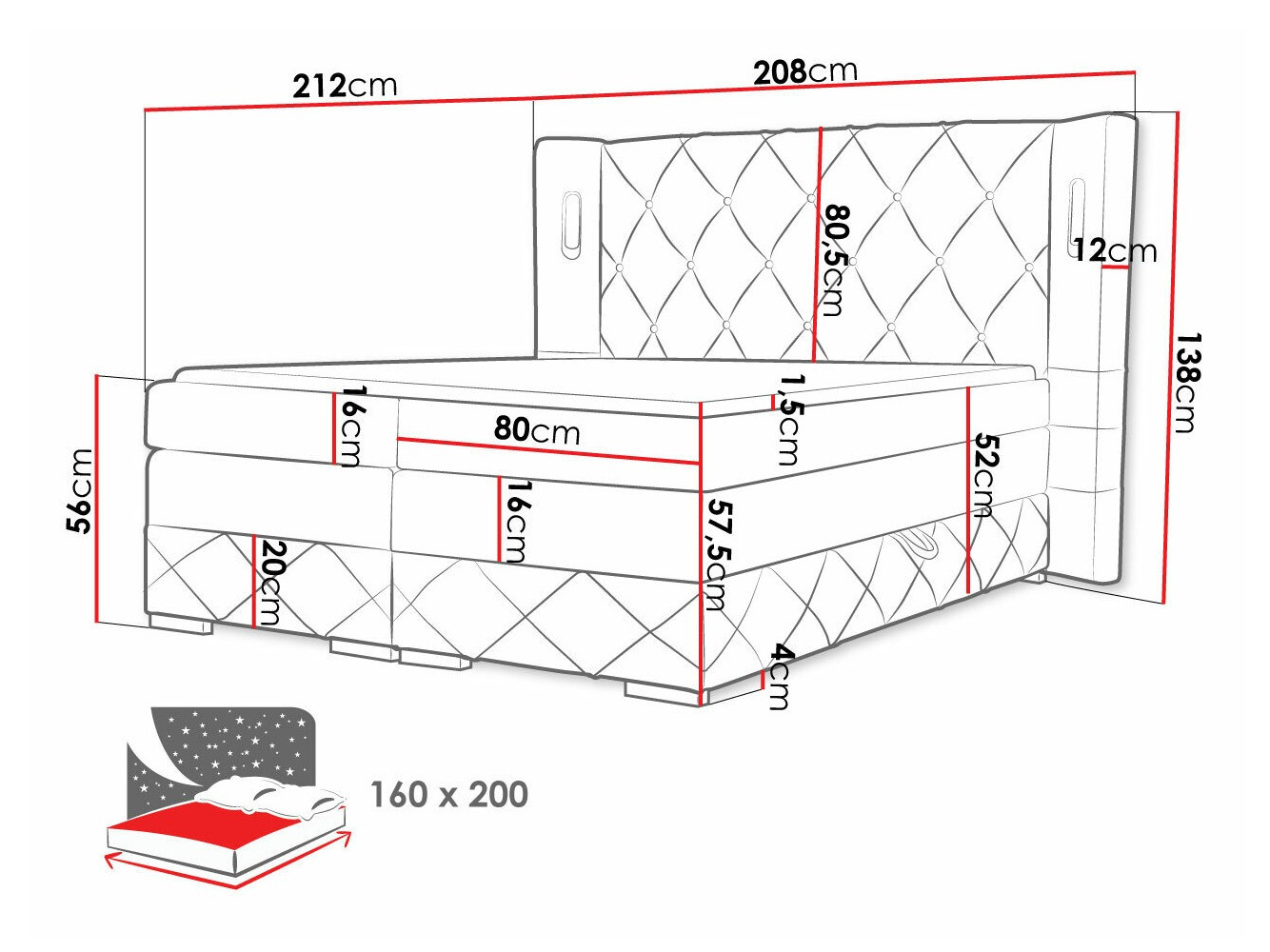 Boxspring postelja Historia (Kameleon 04)