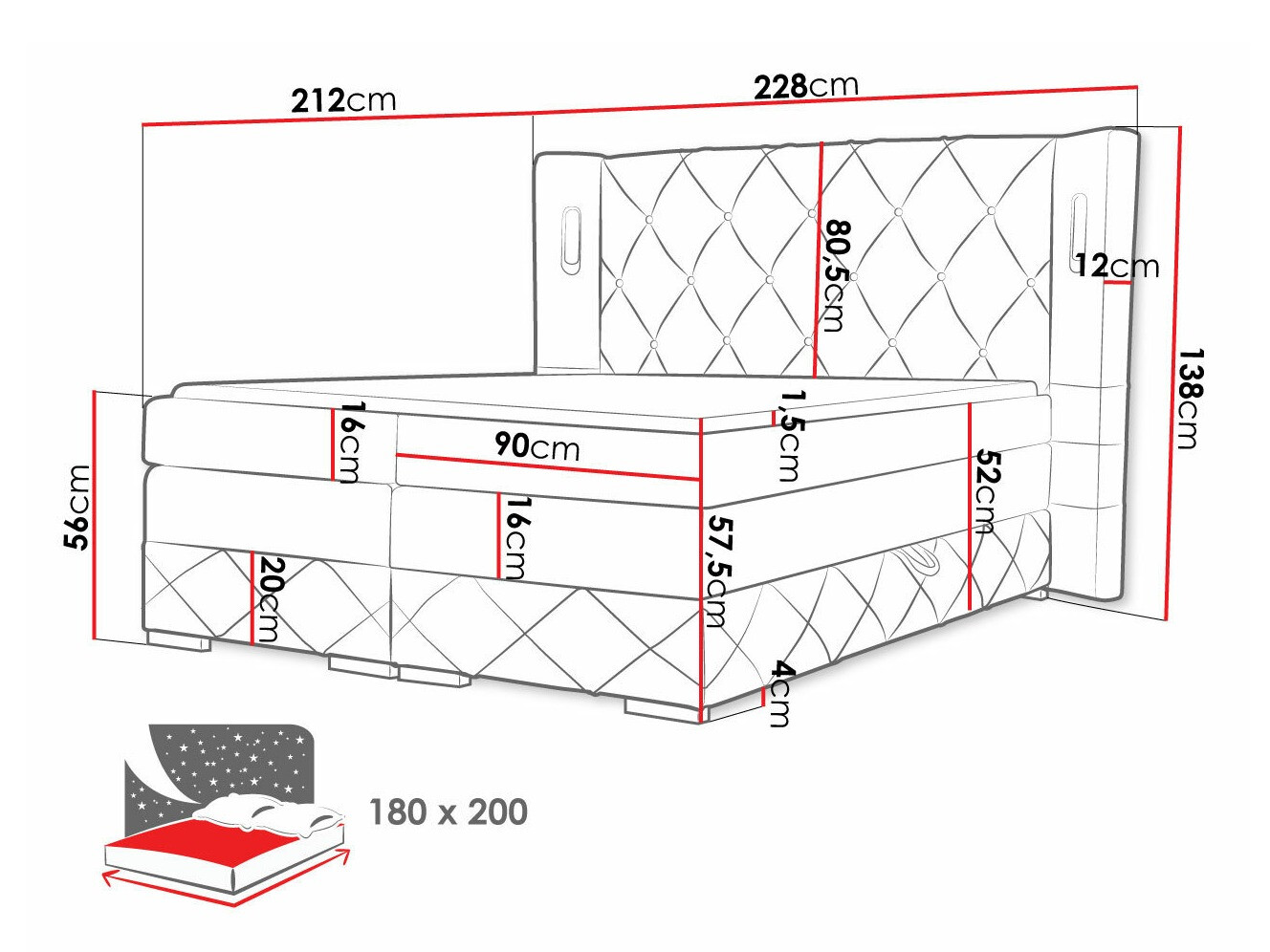 Boxspring postelja Historia (Kameleon 04)