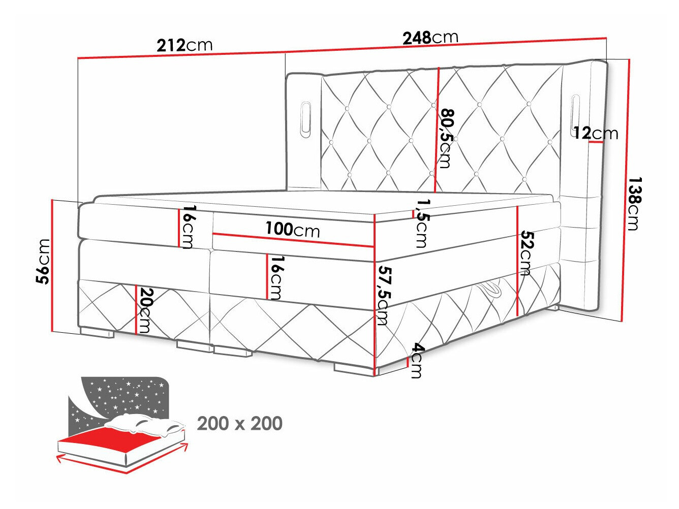 Boxspring postelja Historia (Kameleon 04)