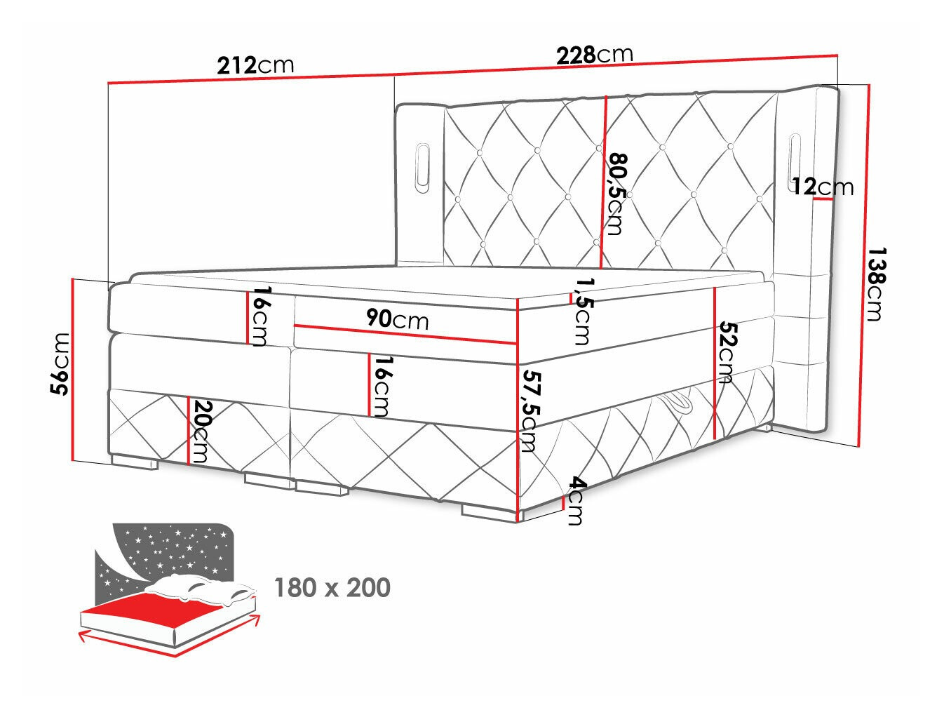 Boxspring postelja Historia (Kameleon 09)