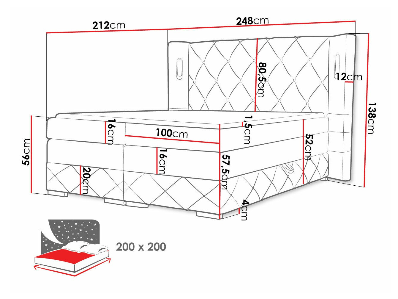 Boxspring postelja Historia (Kameleon 09)