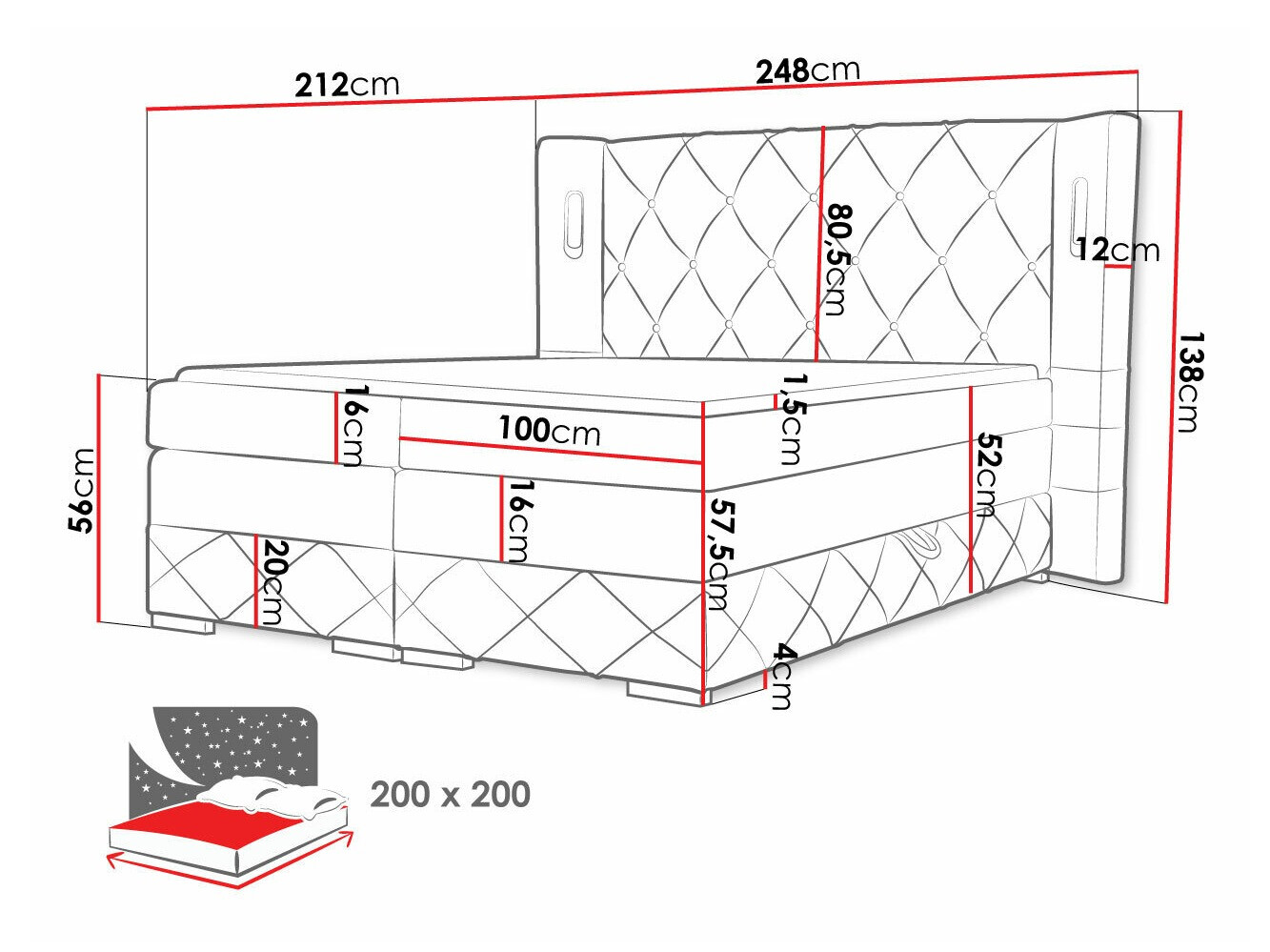 Boxspring postelja Historia (Kameleon 48)