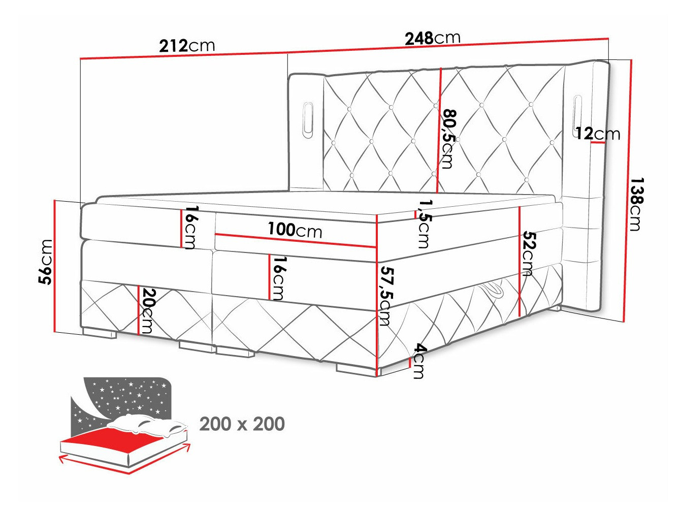Boxspring postelja Historia (Kameleon 59)