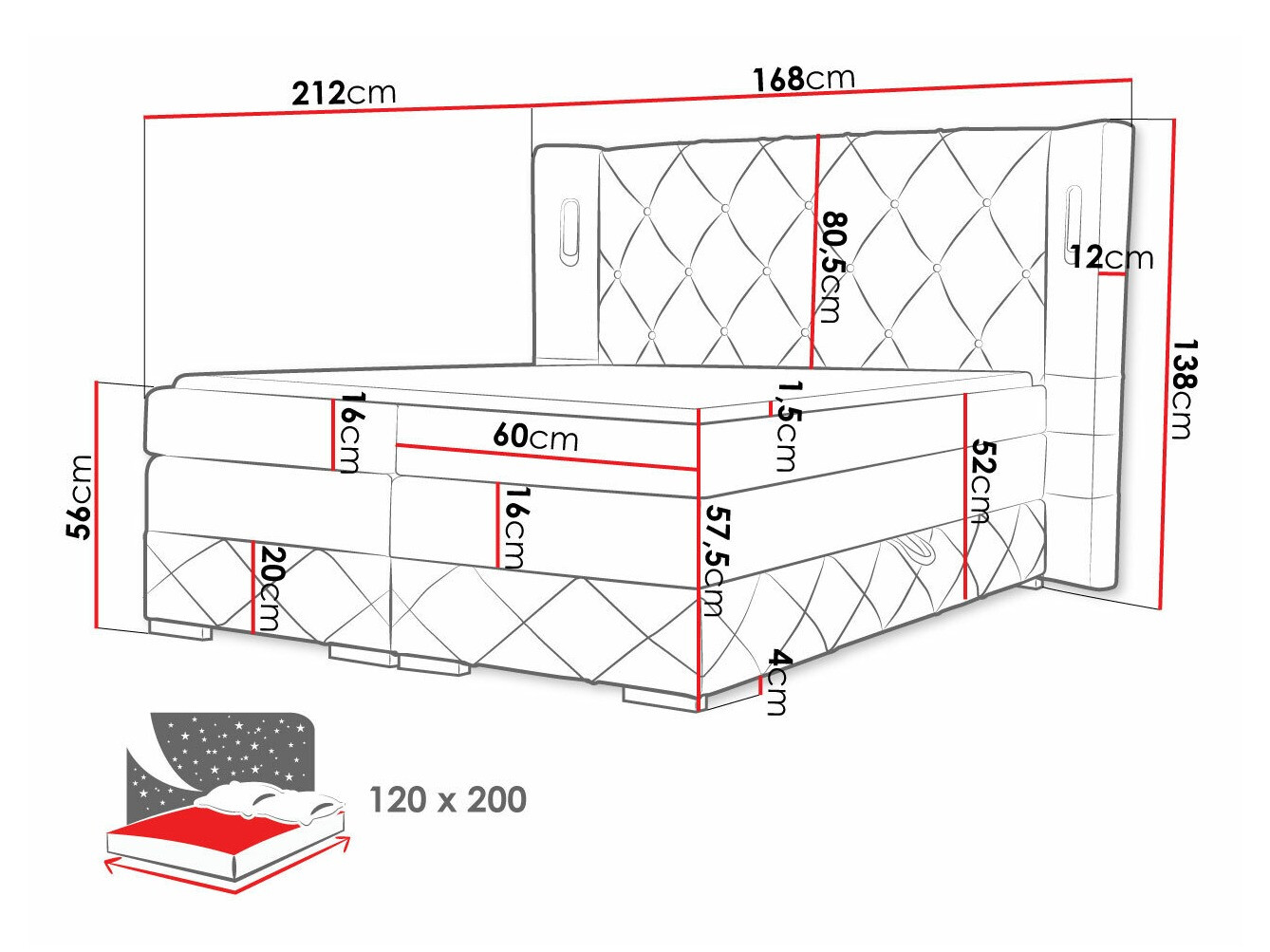 Boxspring postelja Historia (Kameleon 84)