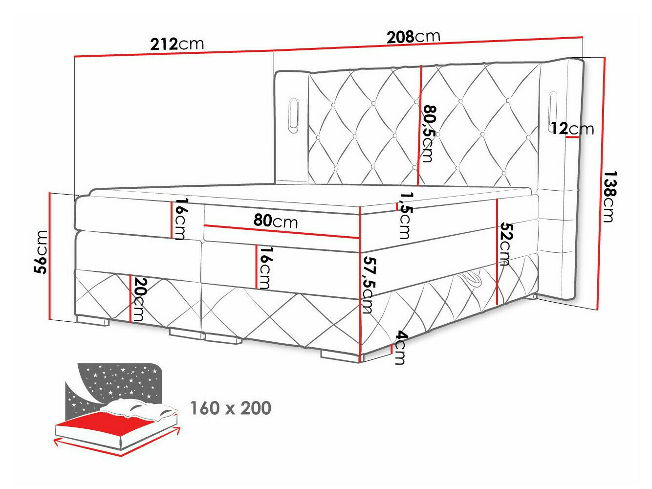 Boxspring postelja Historia (Kameleon 92)