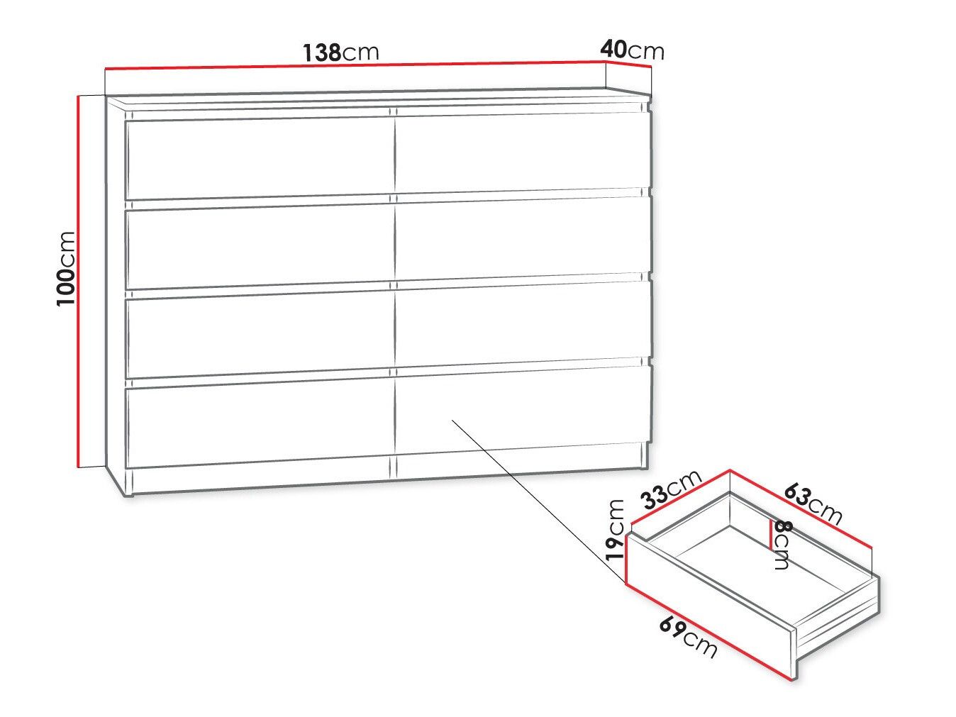 Komoda Comfivo 162 (Bela)