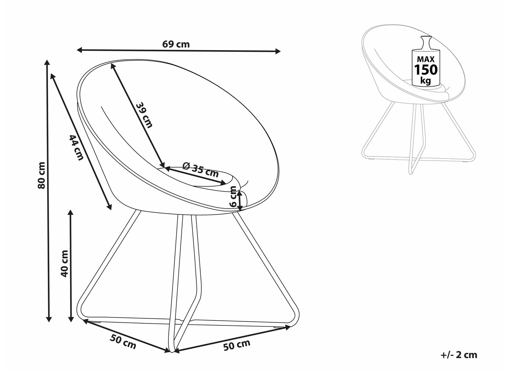 Stol Berwyn 1760 (Svetlo modra)