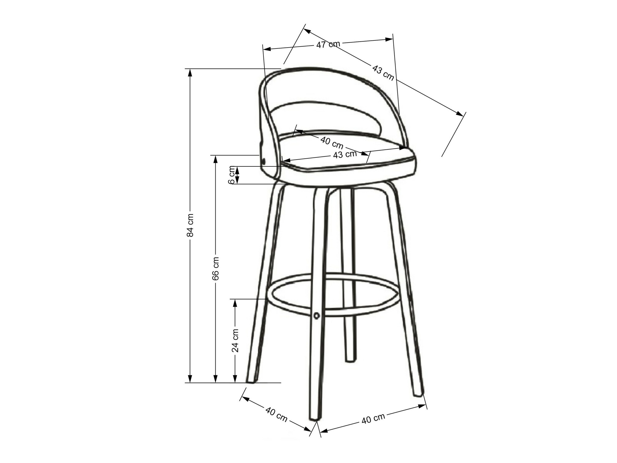 Srednje visok barski stol Houston 1591