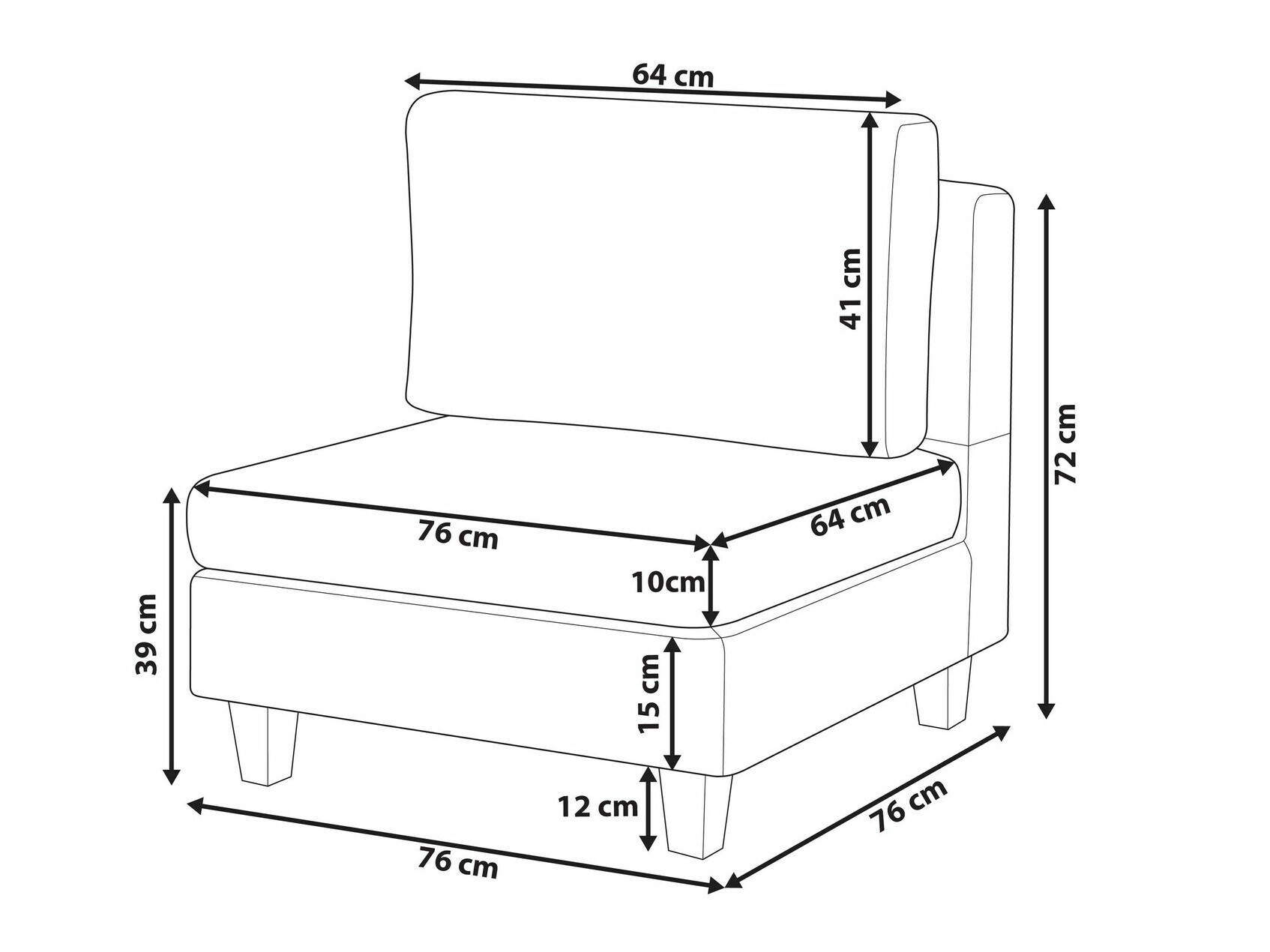 Modularni fotelj Elbmeli 101 (Bež)