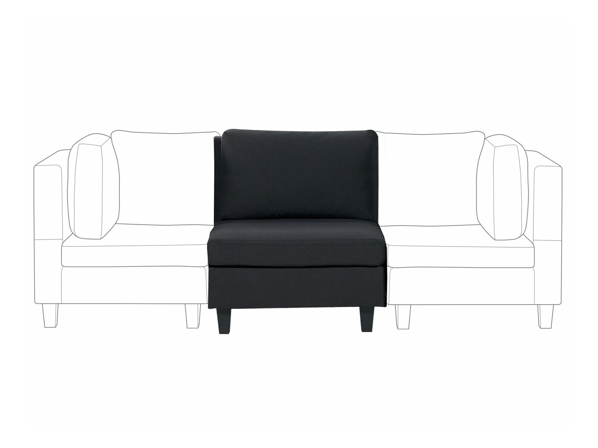 Modularni fotelj Elbmeli 101 (Črna)