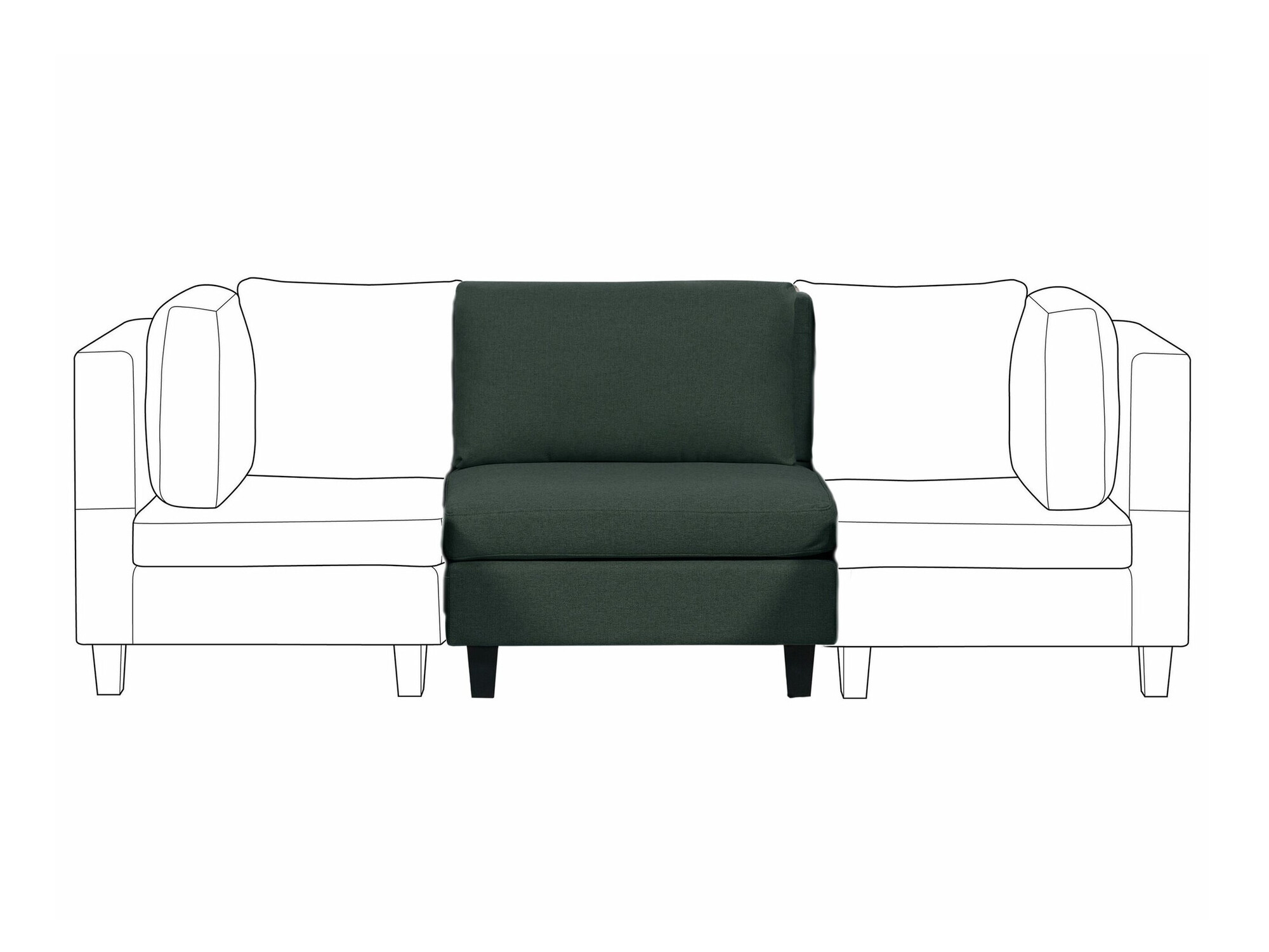 Modularni fotelj Elbmeli 101 (Zelena)