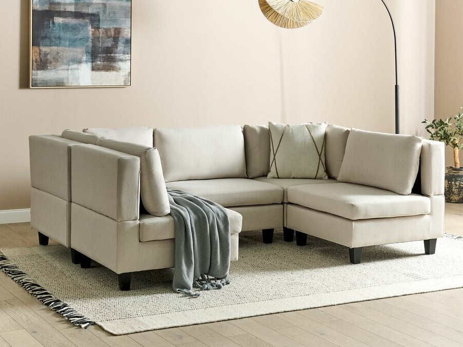 Modularna kotna sedežna garnitura Elbmeli 104 (Bež)