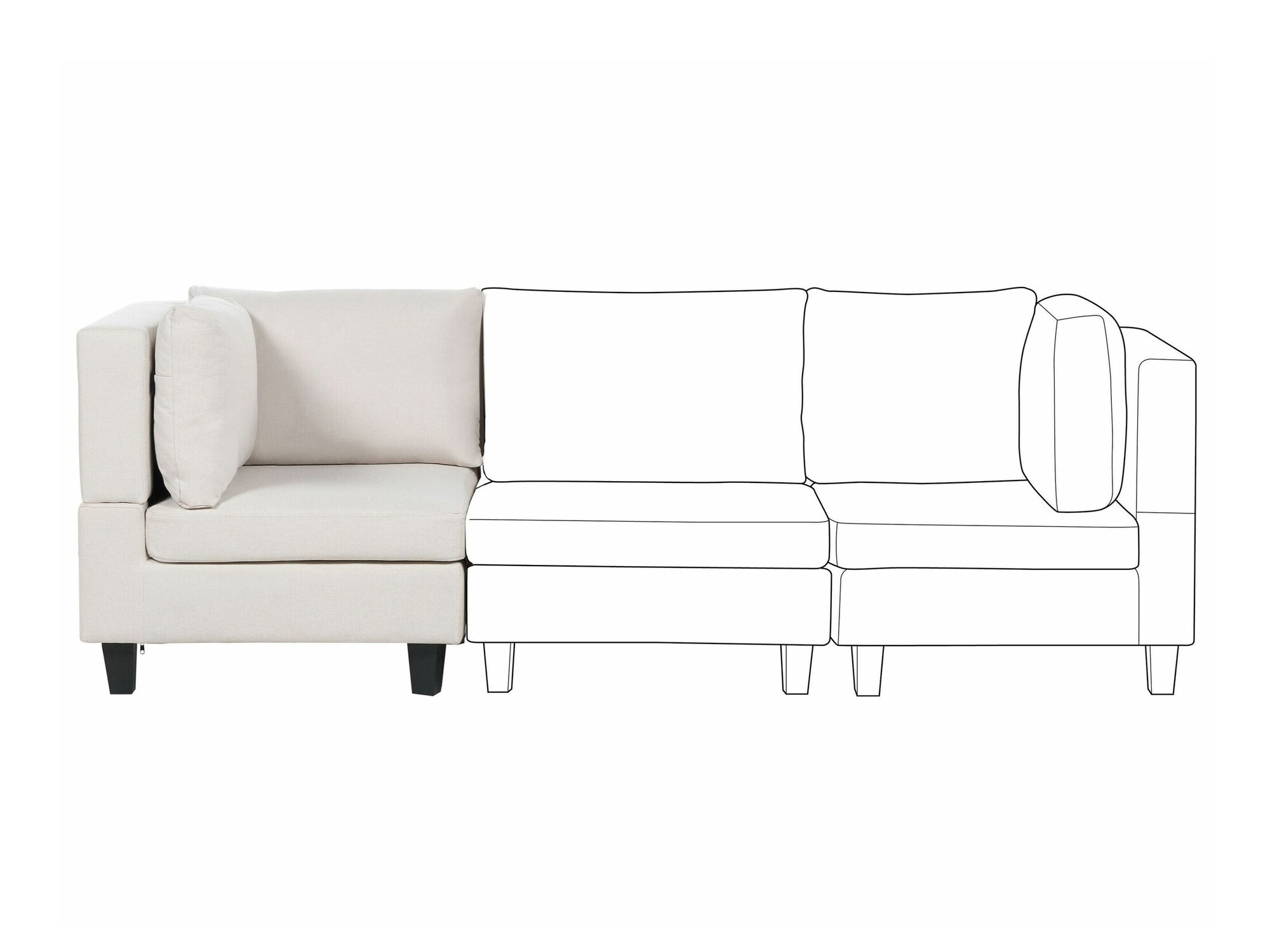 Modularni fotelj Elbmeli 102 (Bež)