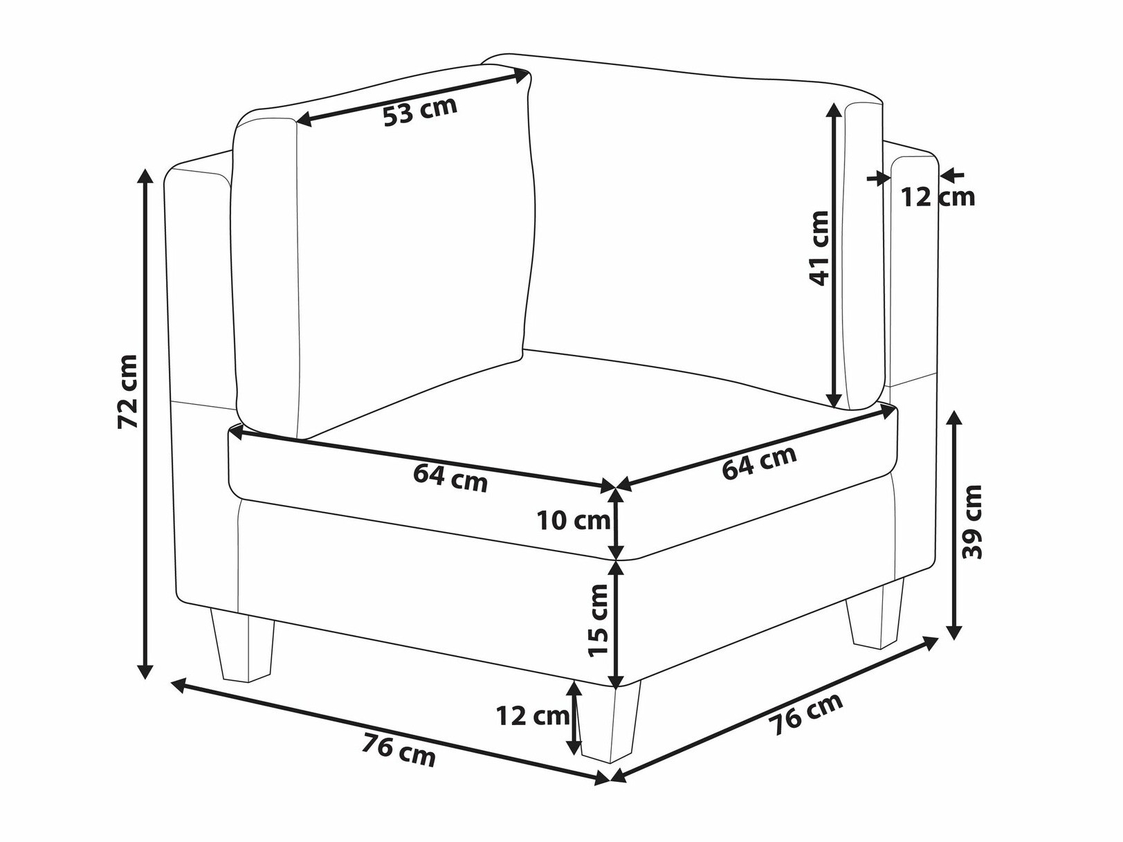 Modularni sedežni element Elbmeli 102 (Zelena)