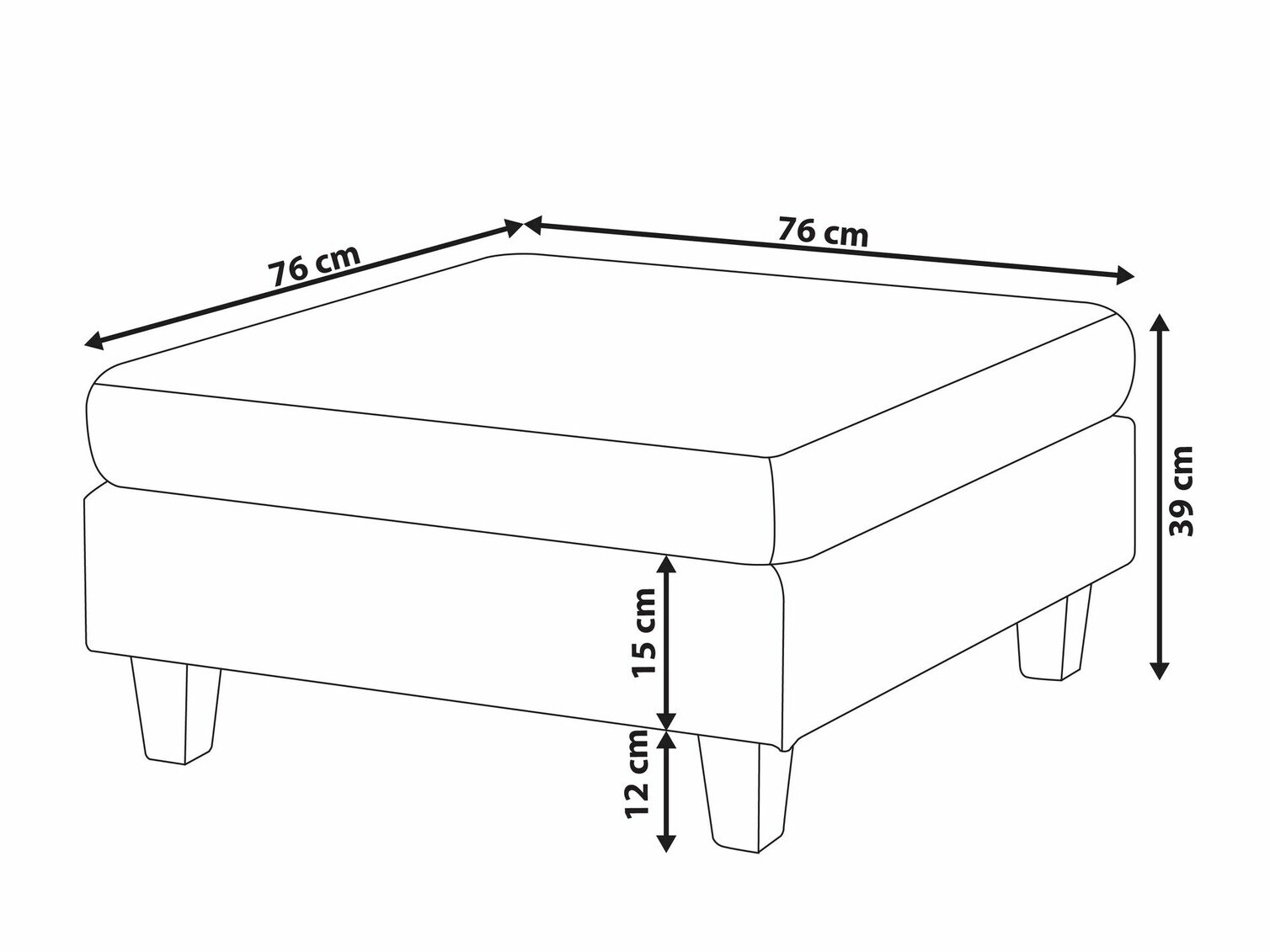 Tabure Elbmeli 103 (Črna)