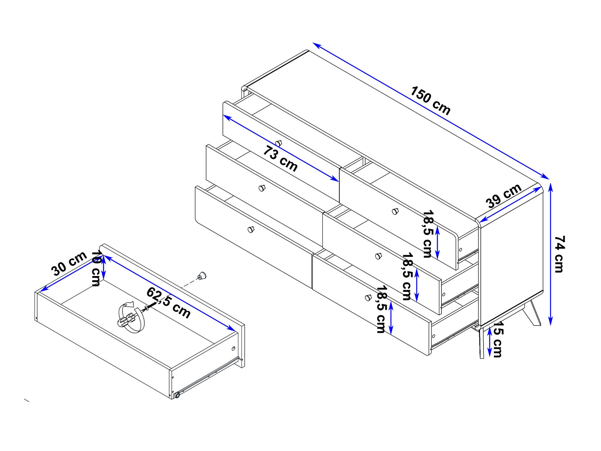 Komoda Elbtena 101 (Bela + Hrast)