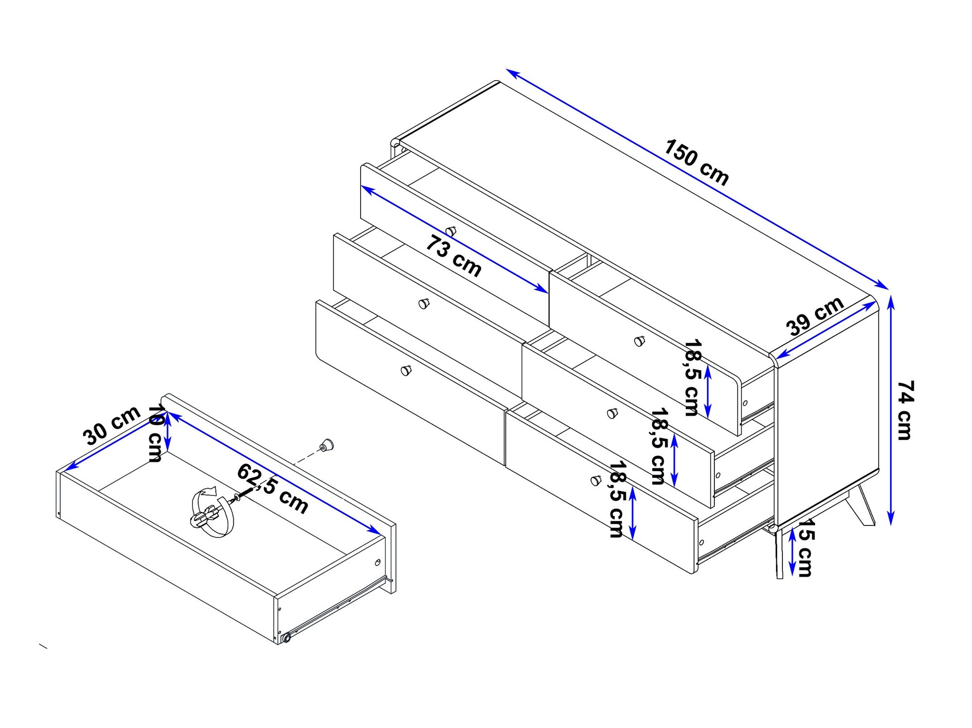 Komoda Elbtena 101 (Hrast + Bela)