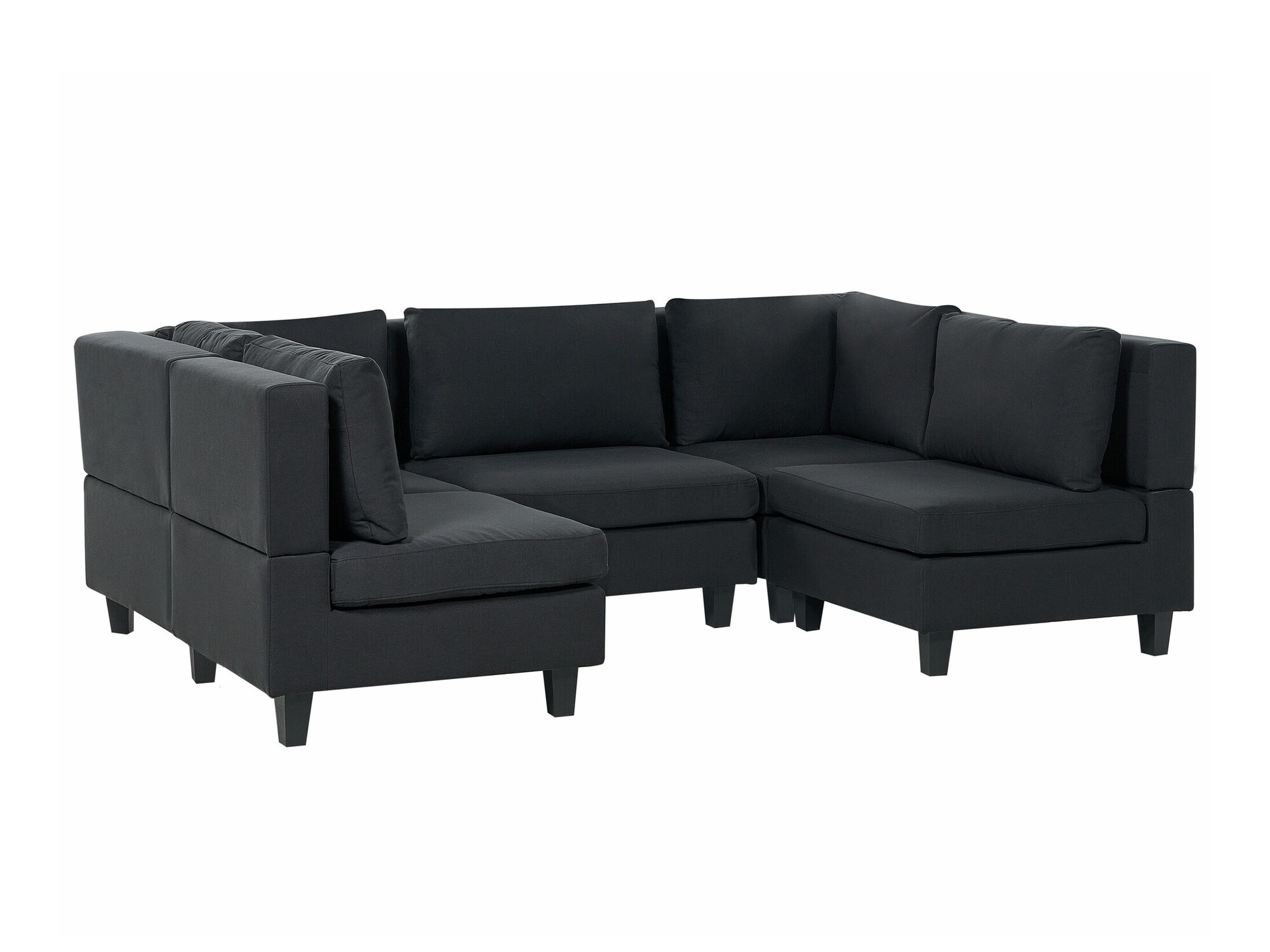 Modularna kotna sedežna garnitura Elbmeli 104 (Črna)