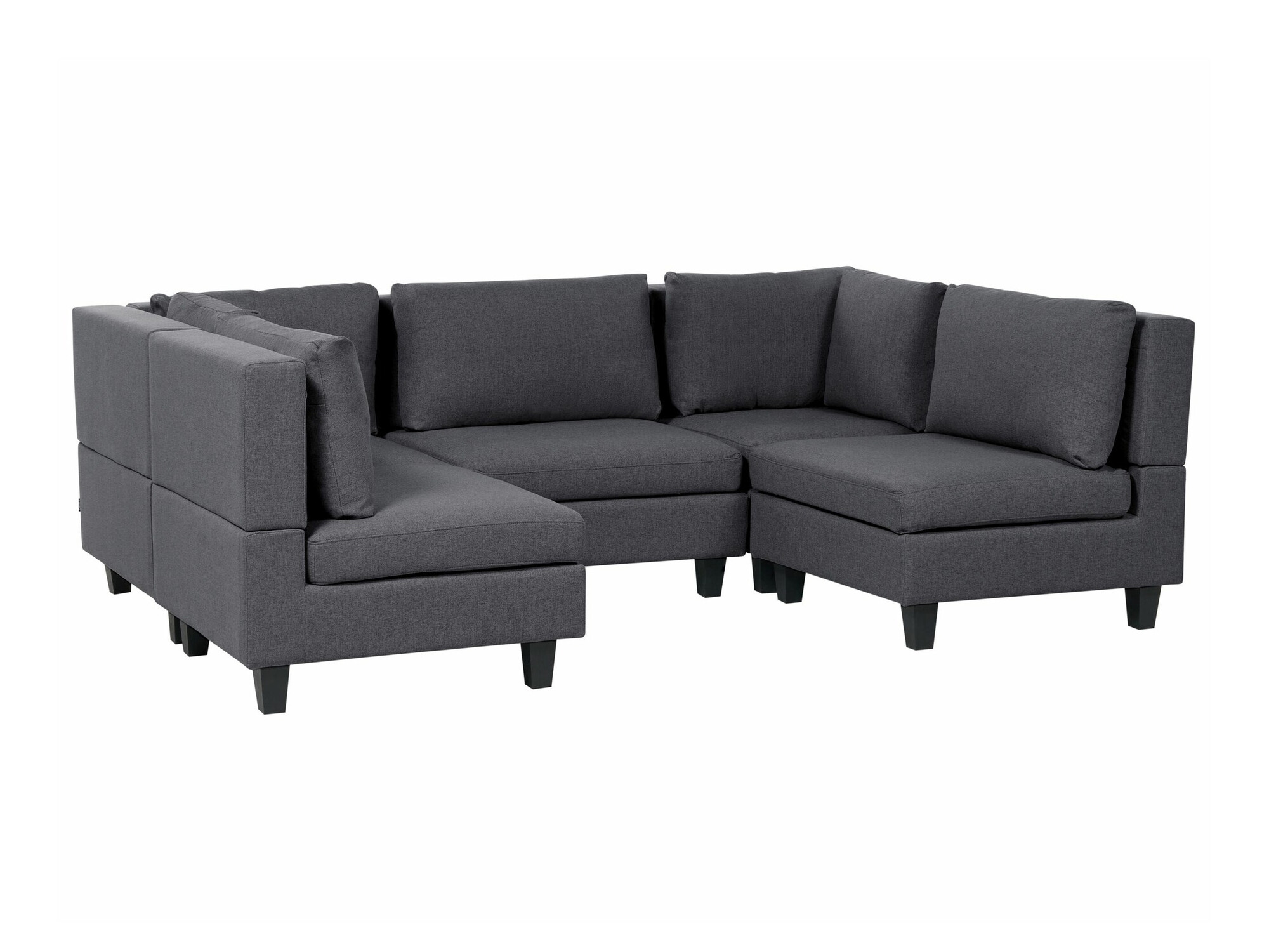 Modularna kotna sedežna garnitura Elbmeli 104 (Temno siva)