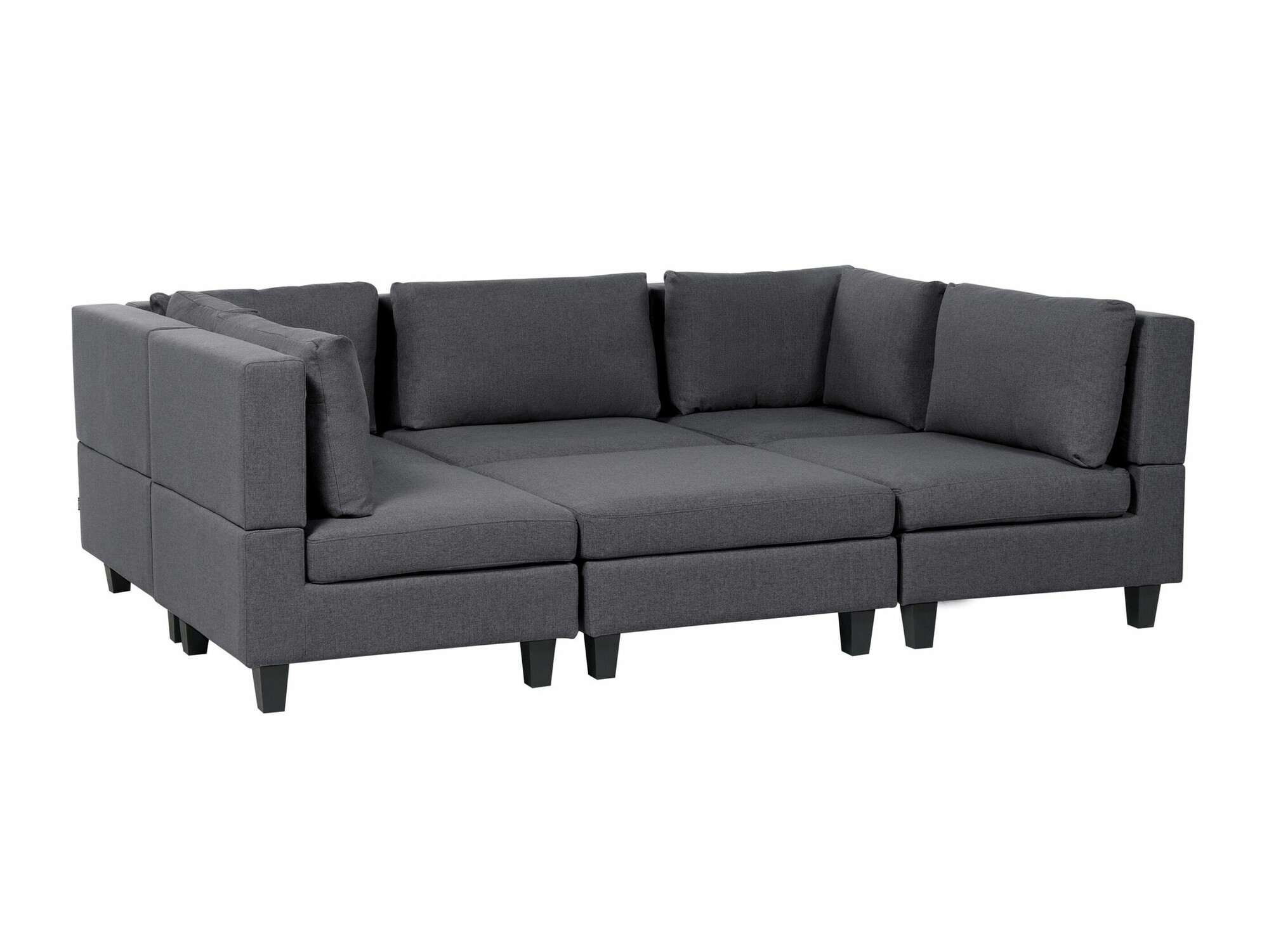 Modularna kotna sedežna garnitura Elbmeli 104 (Temno siva)