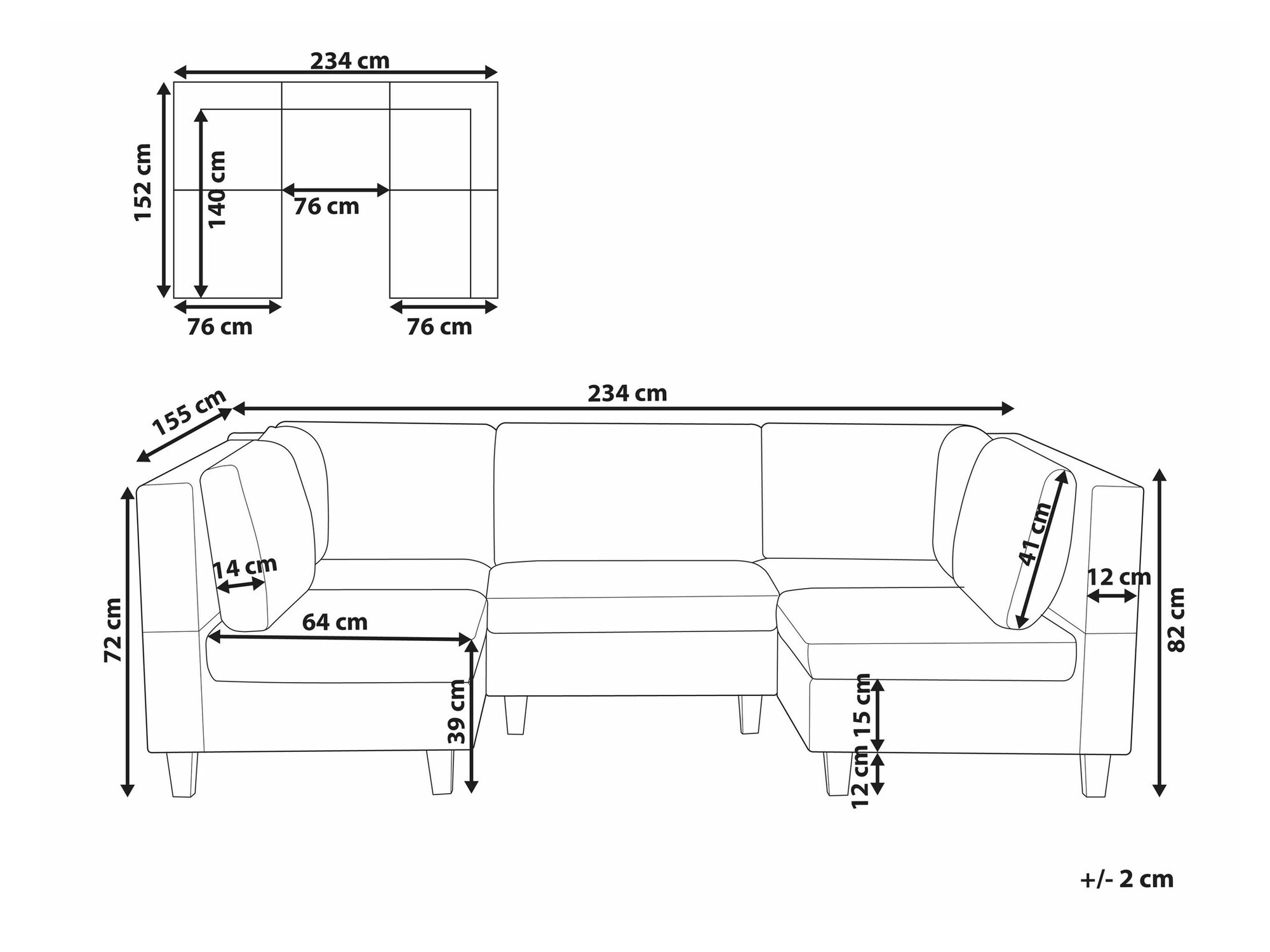 Modularna kotna sedežna garnitura Elbmeli 104 (Zelena)