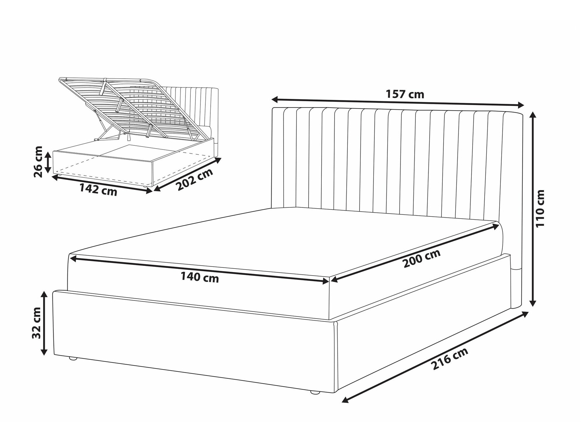 Postelja Berwyn 1775 (Siva)