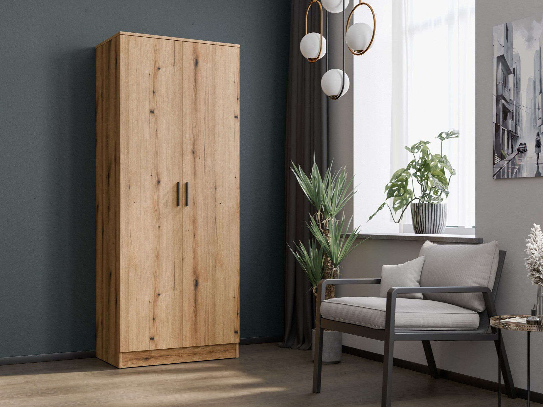 Garderobna omara Orlando 221 (Lahki hrast)