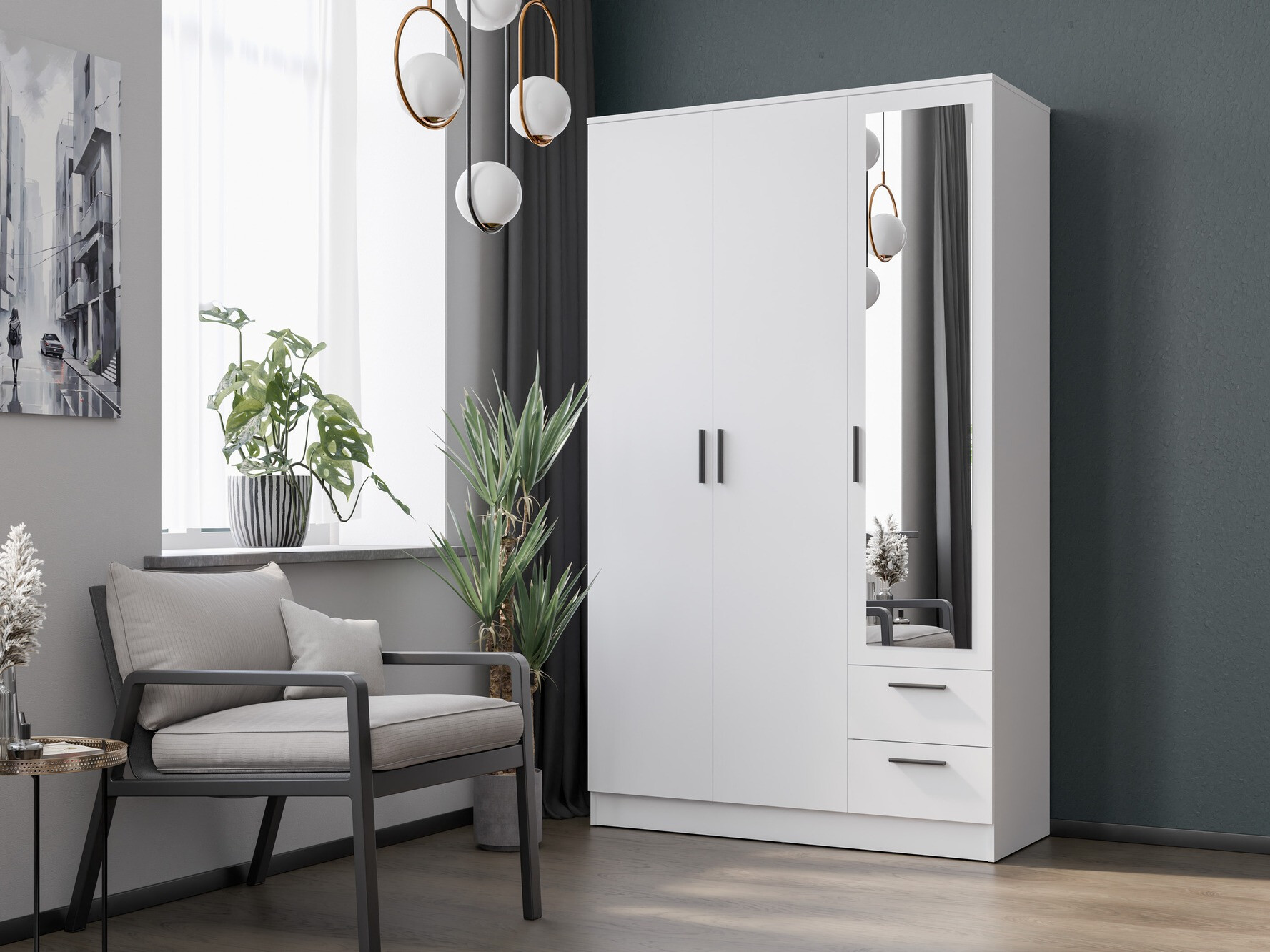 Garderobna omara Orlando 222 (Bela)