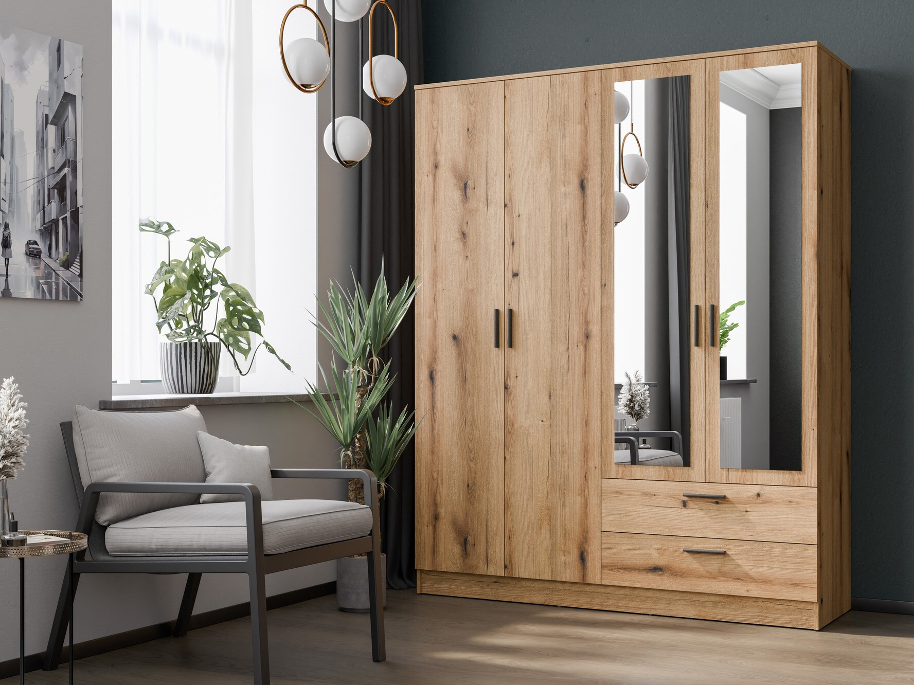 Garderobna omara Orlando 223 (Lahki hrast)