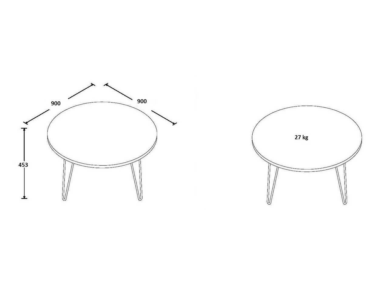 Klubska mizica Nutive 104 (Lahki hrast)