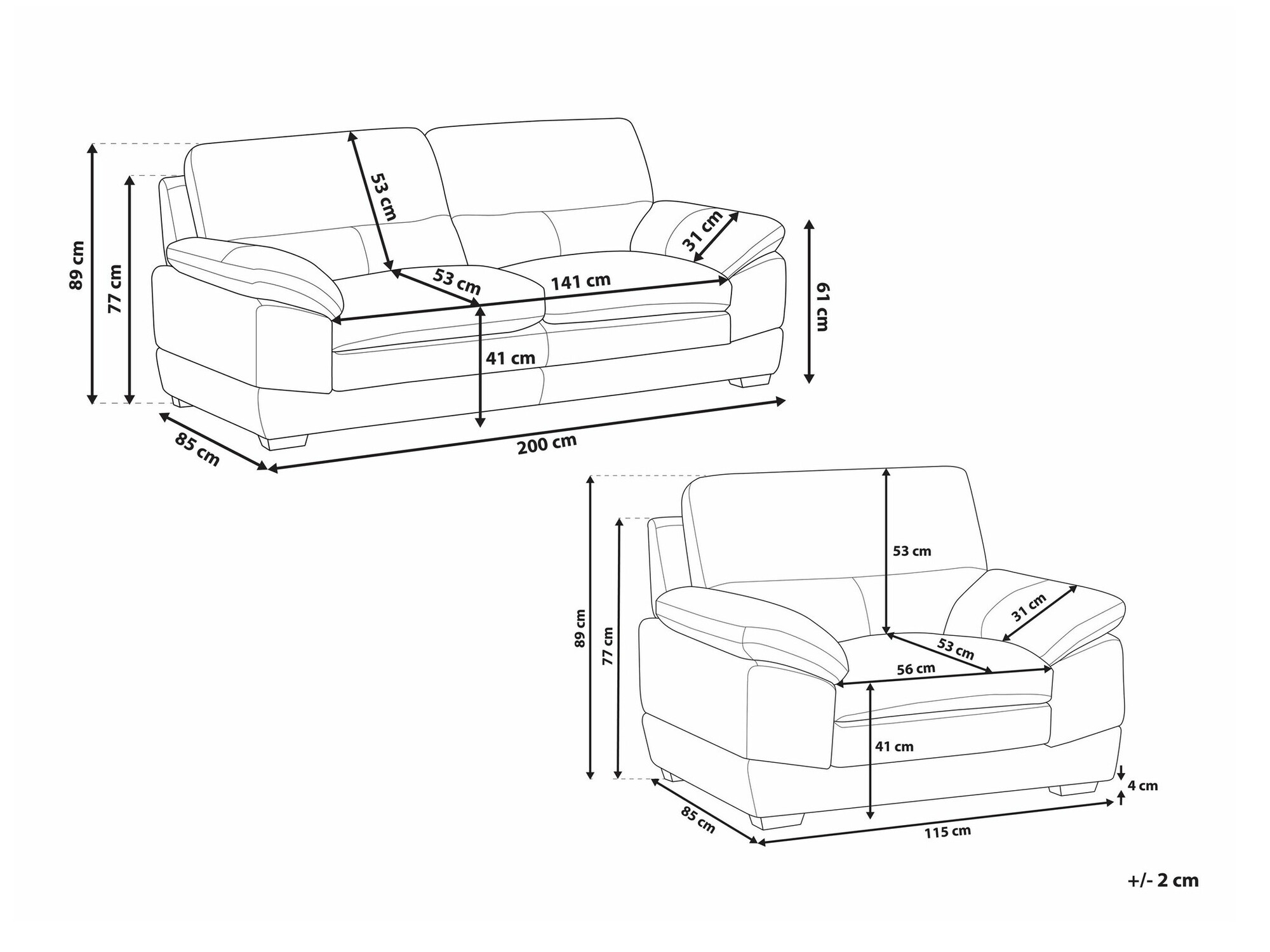 Komplet oblazinjenega pohištva Berwyn 1779