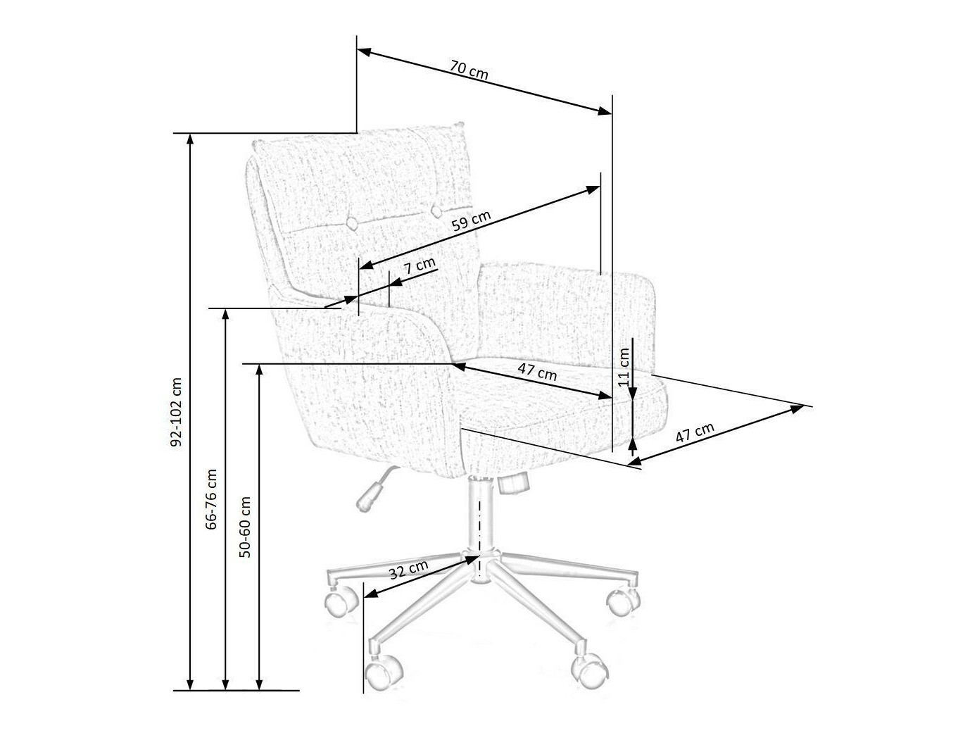Pisarniški stol Houston 1262 (Krema)