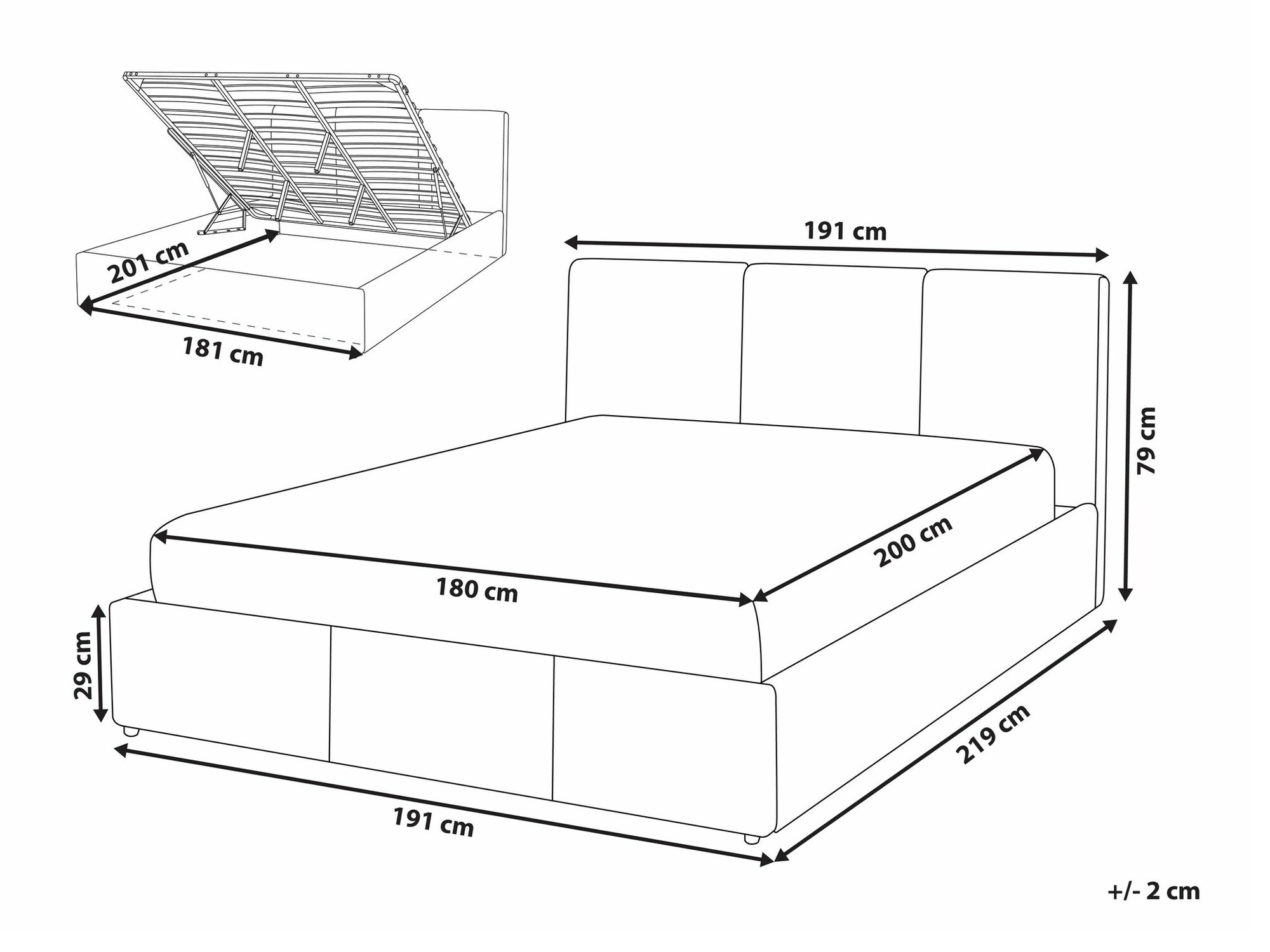 Postelja Berwyn 1780 (Bež)