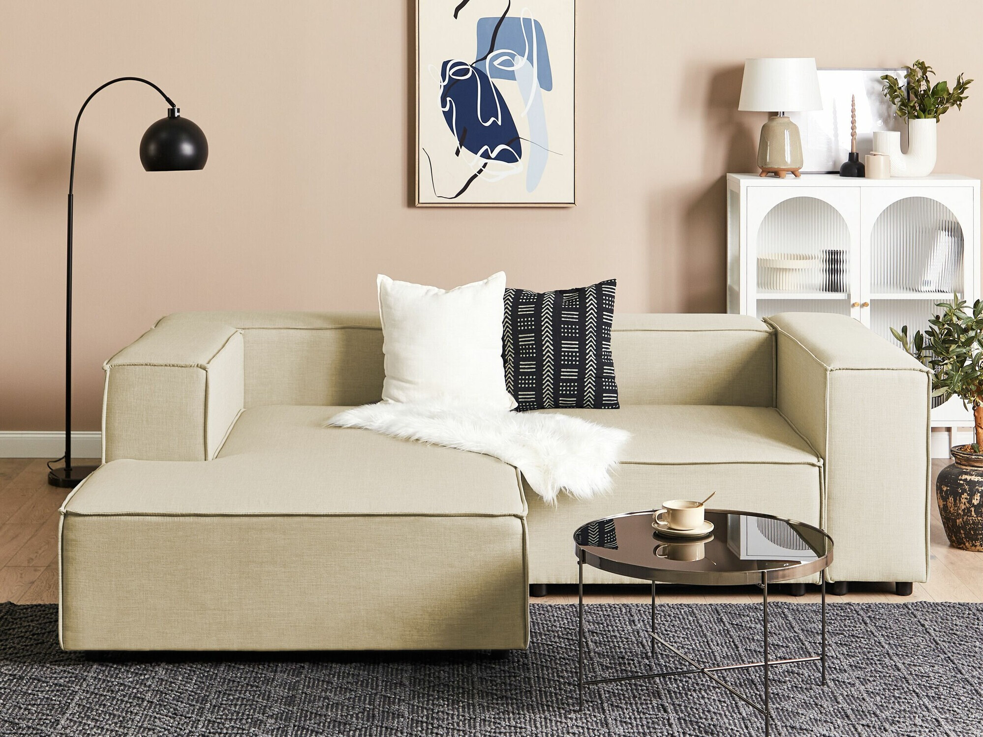 Modularna kotna sedežna garnitura Enofloi 104 (Bež)