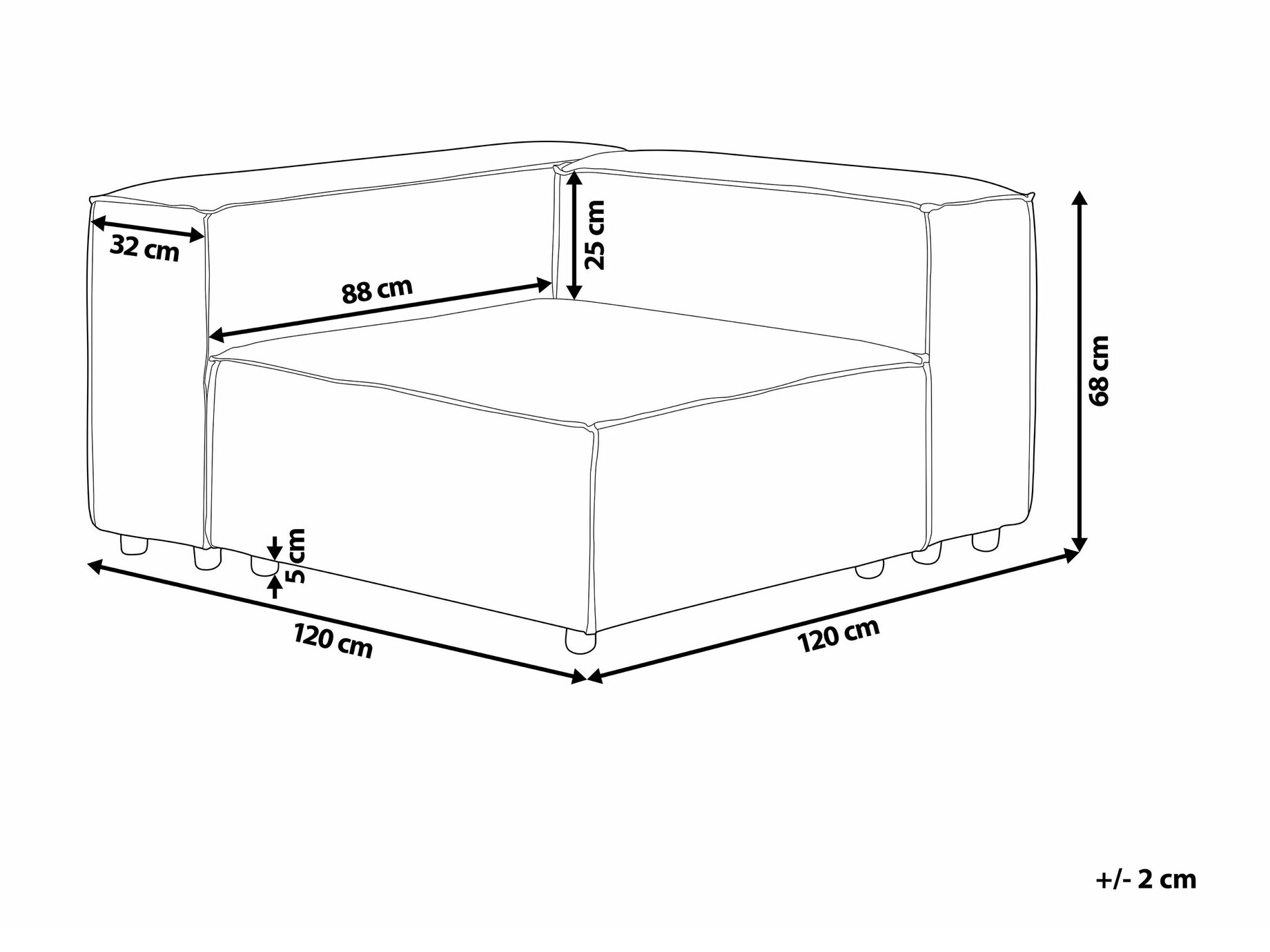 Modularni fotelj Enofloi 102 (Bež)