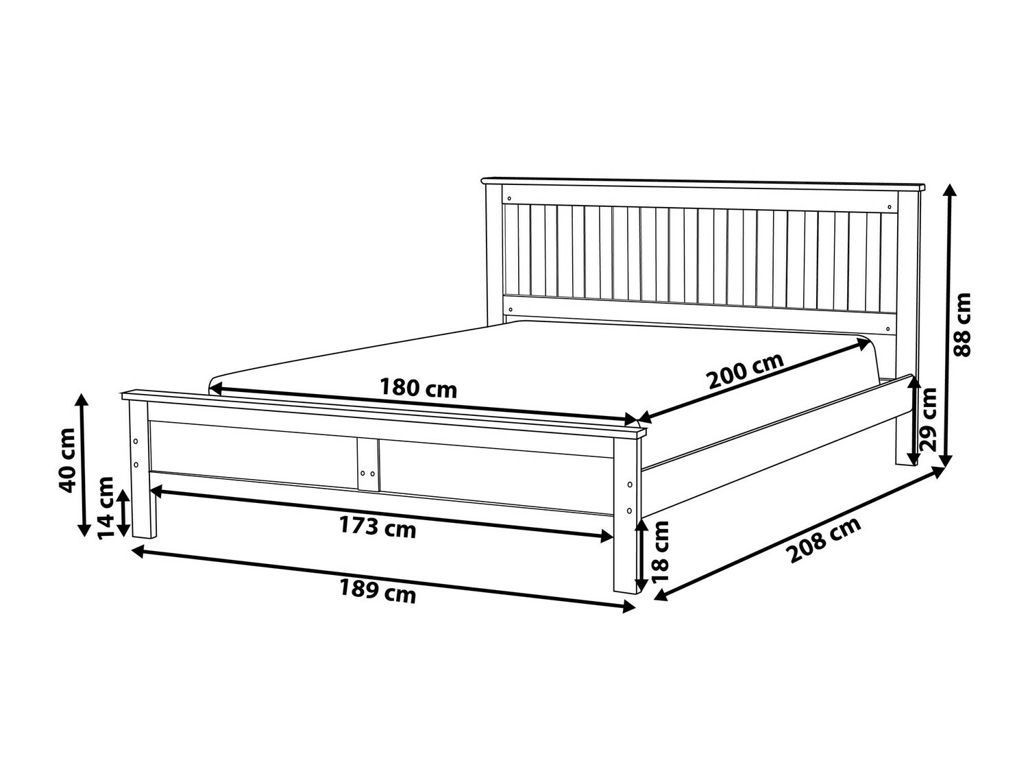Postelja Berwyn 600 (Temno rjava)