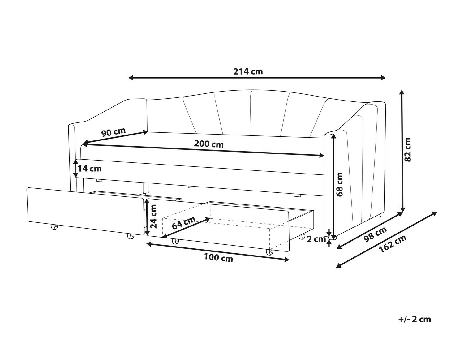 Postelja Berwyn 630 (Roza)
