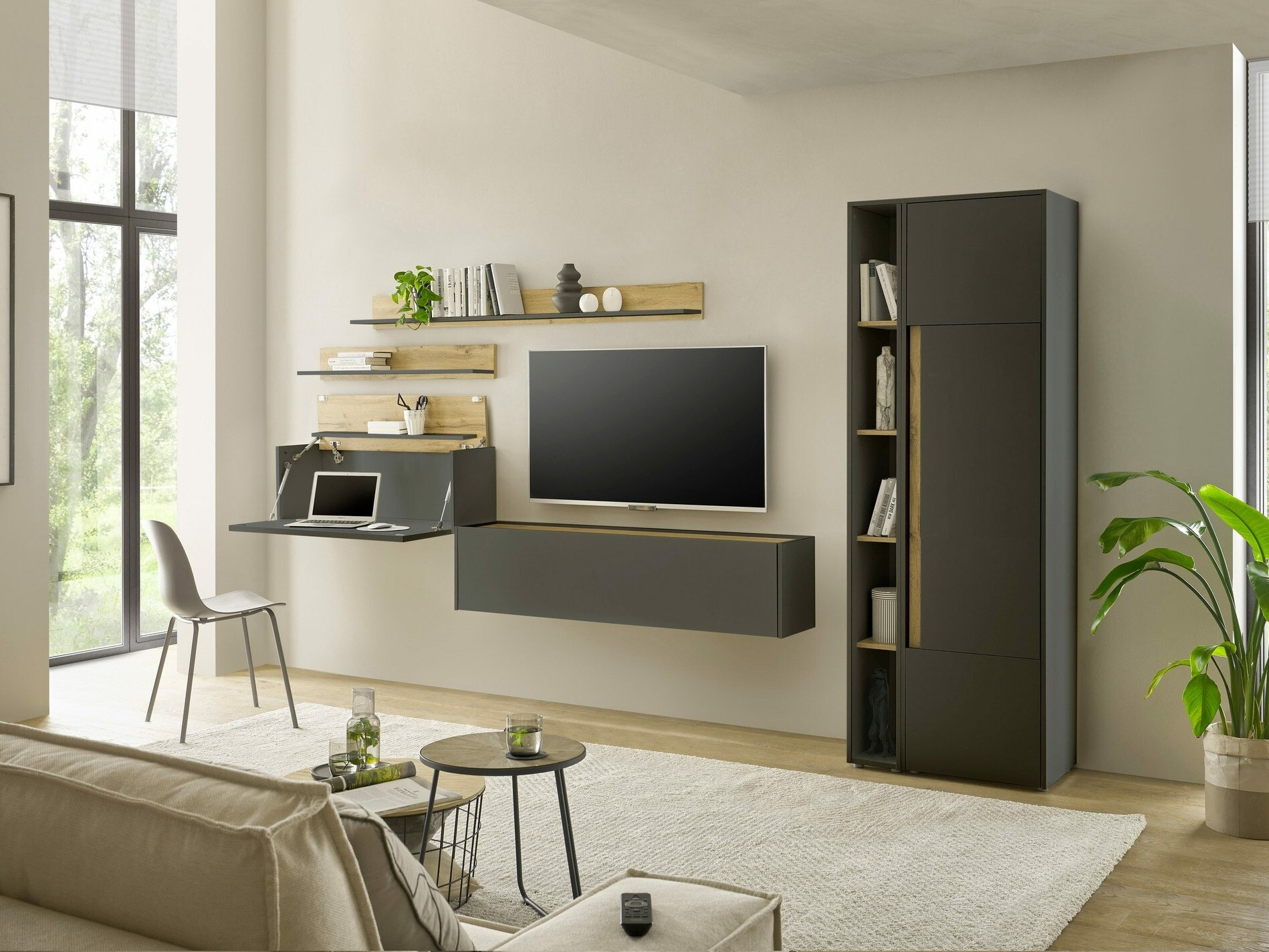 Regal Elbsori 103 (Antracit + Wotan hrast)