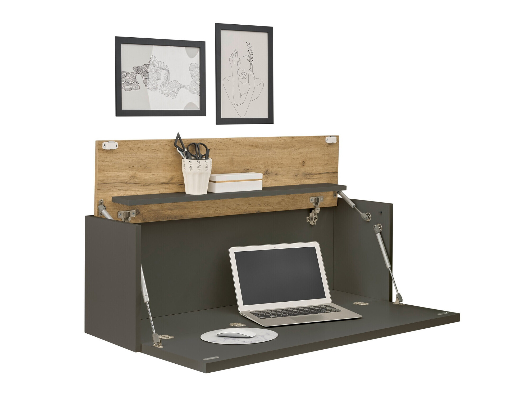 Pisalna miza Elbsori 107 (Antracit + Wotan hrast)