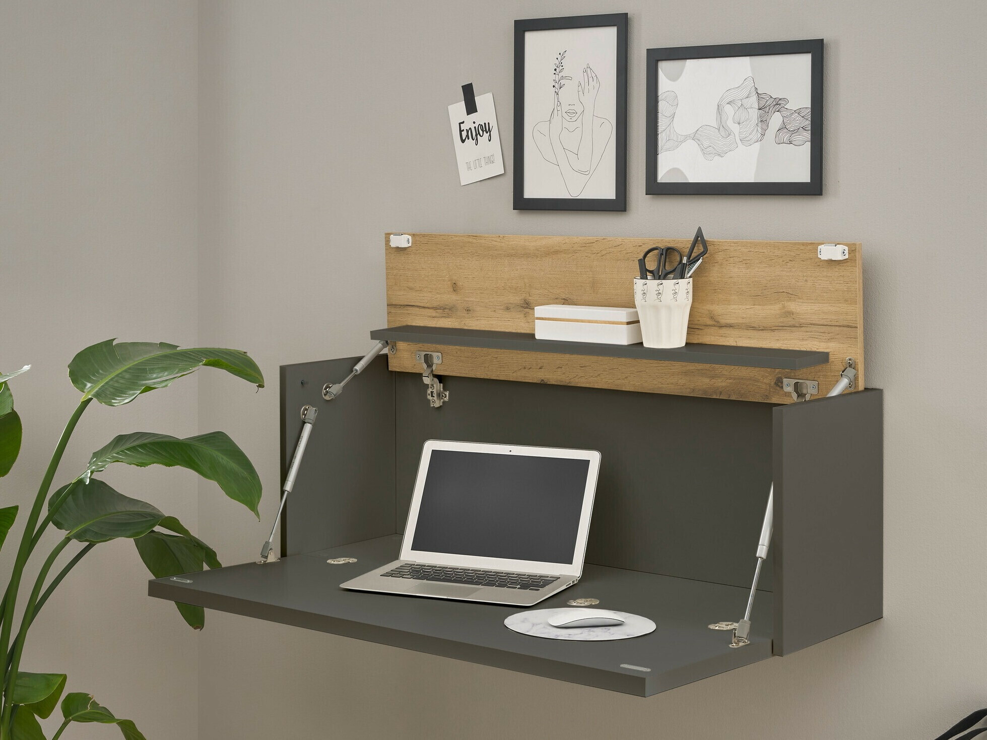 Pisalna miza Elbsori 107 (Antracit + Wotan hrast)