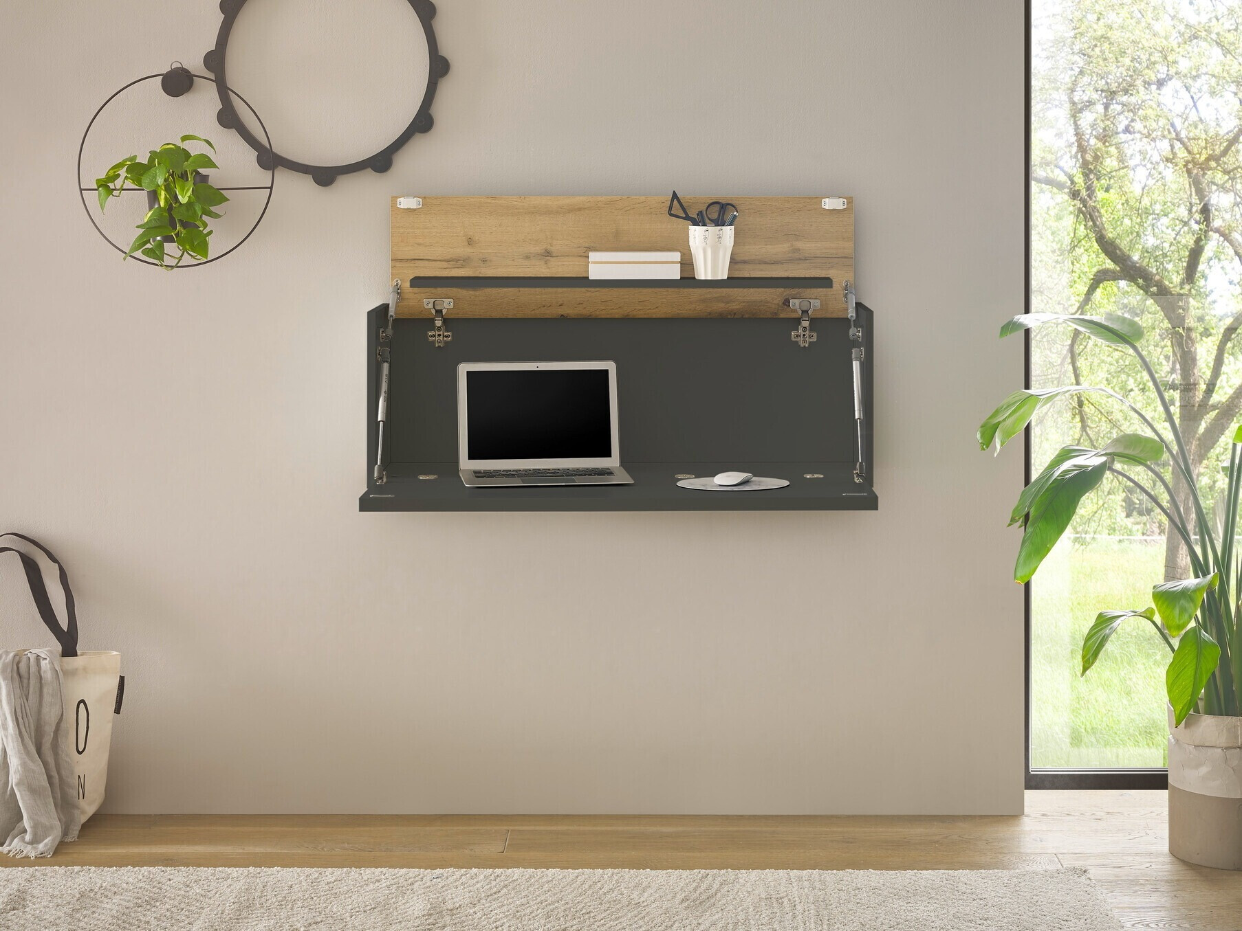 Pisalna miza Elbsori 107 (Antracit + Wotan hrast)