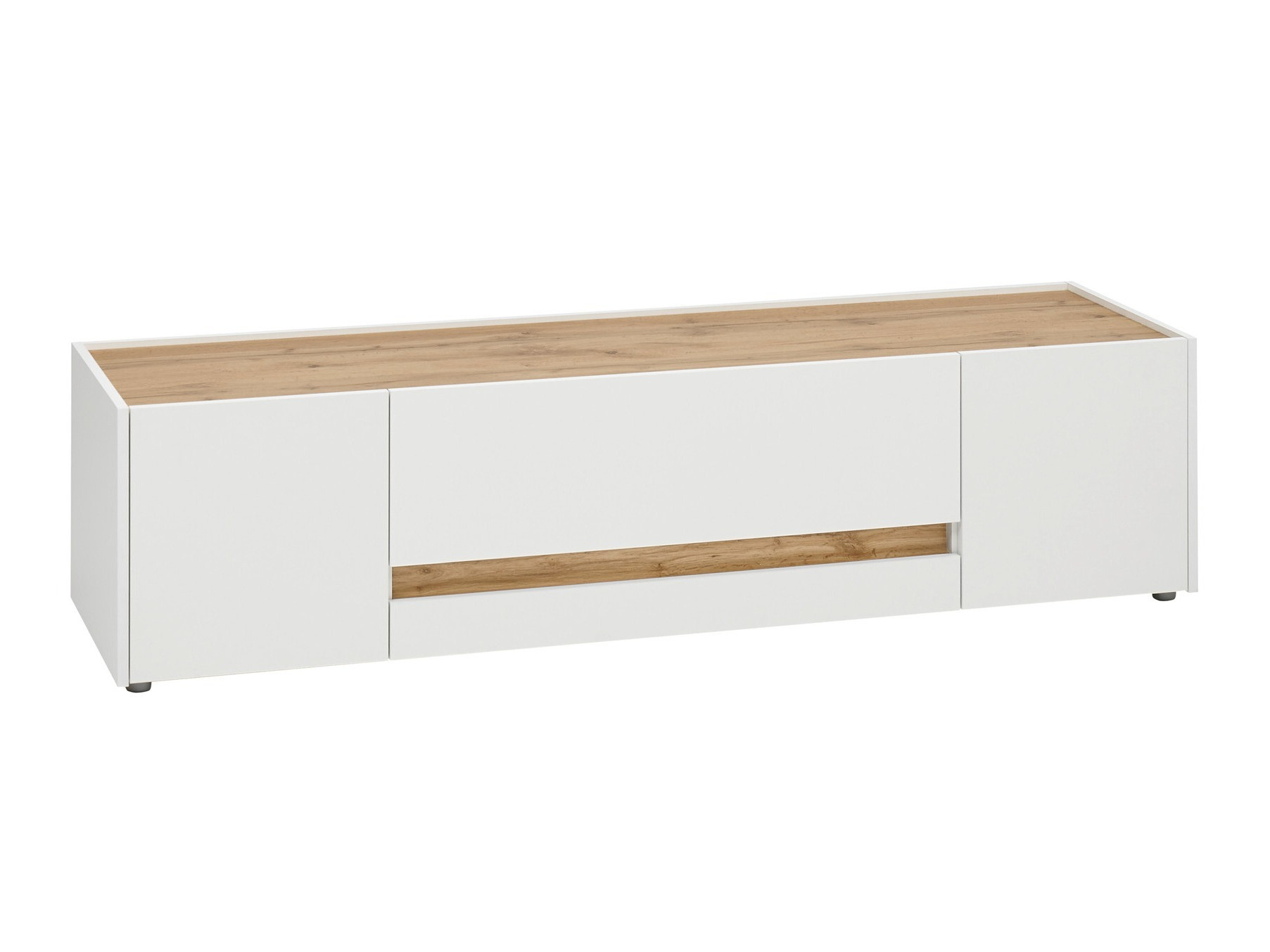 TV-omarica Elbsori 115 (Bela + Wotan hrast)