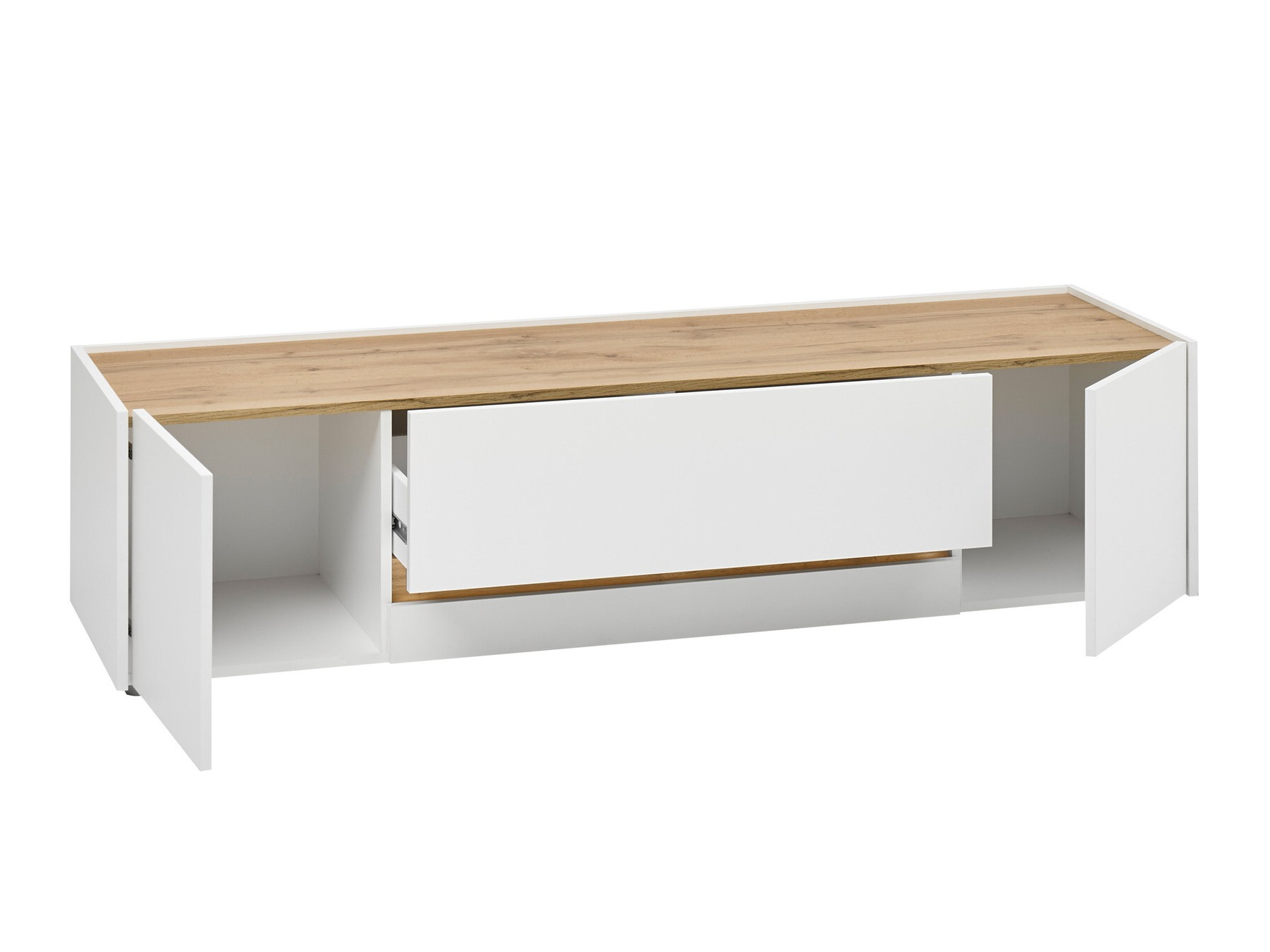 TV-omarica Elbsori 115 (Bela + Wotan hrast)