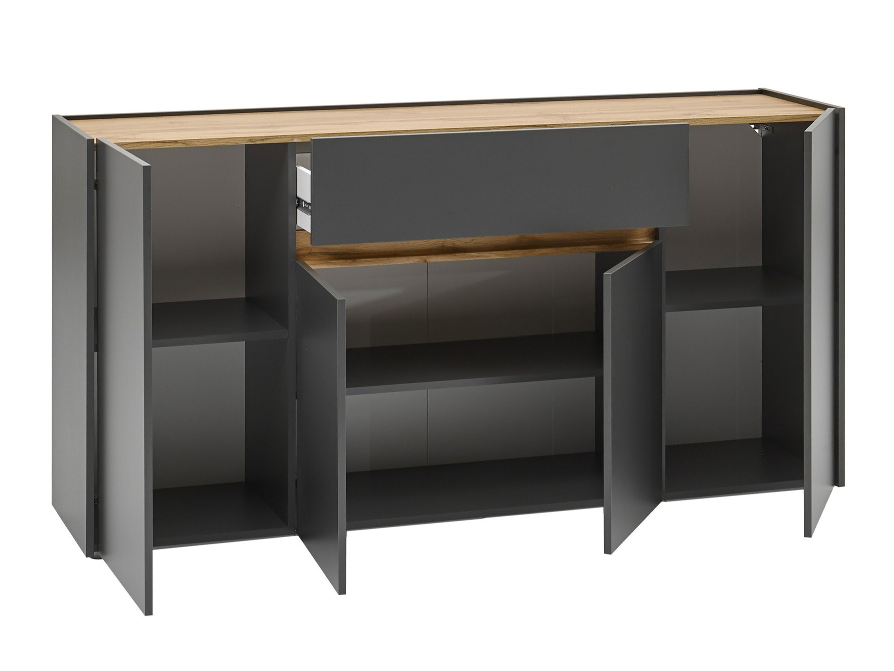 Komoda Elbsori 117 (Antracit + Wotan hrast)