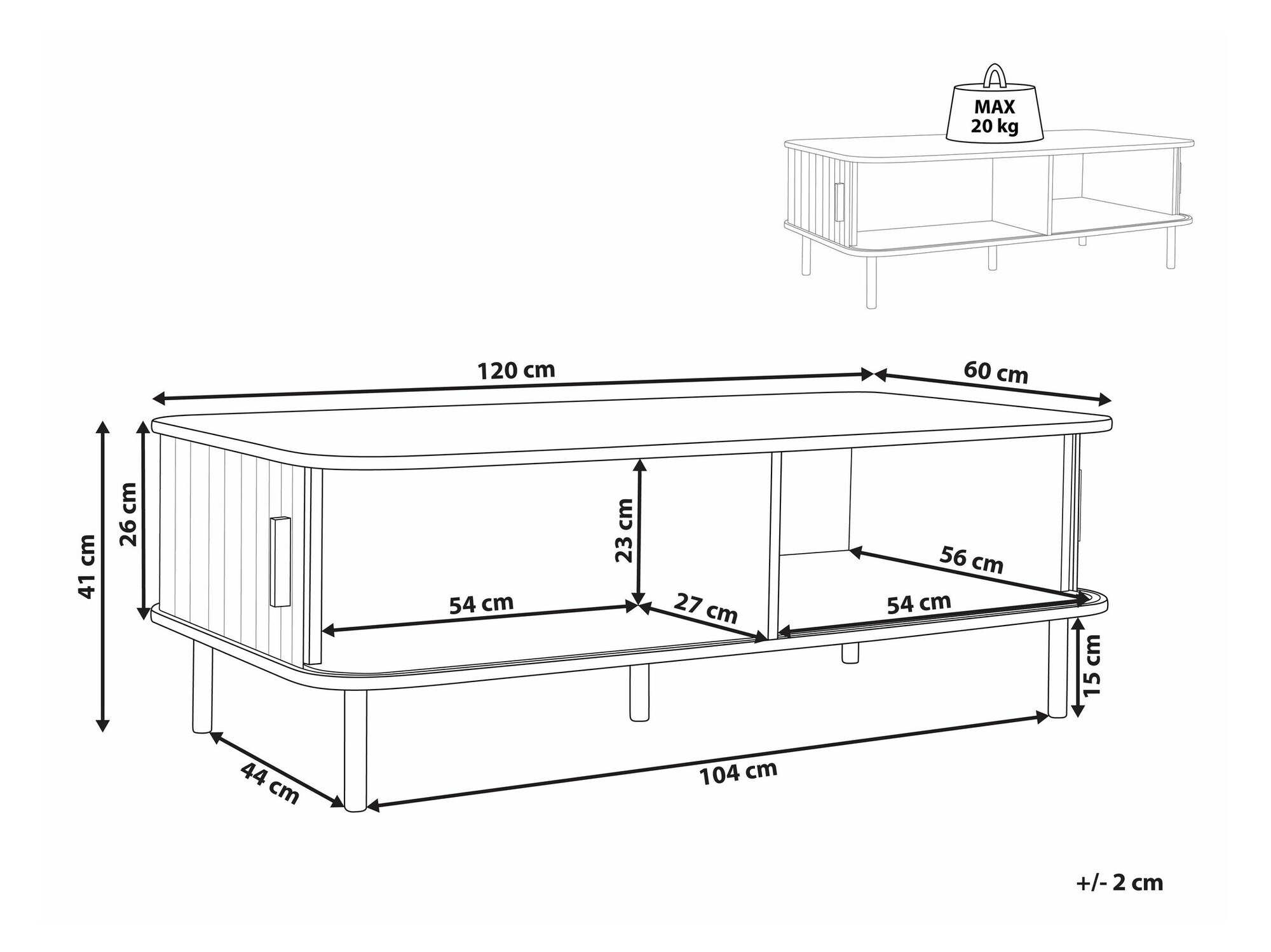 Klubska mizica Fencalu 107 (Svetel les)