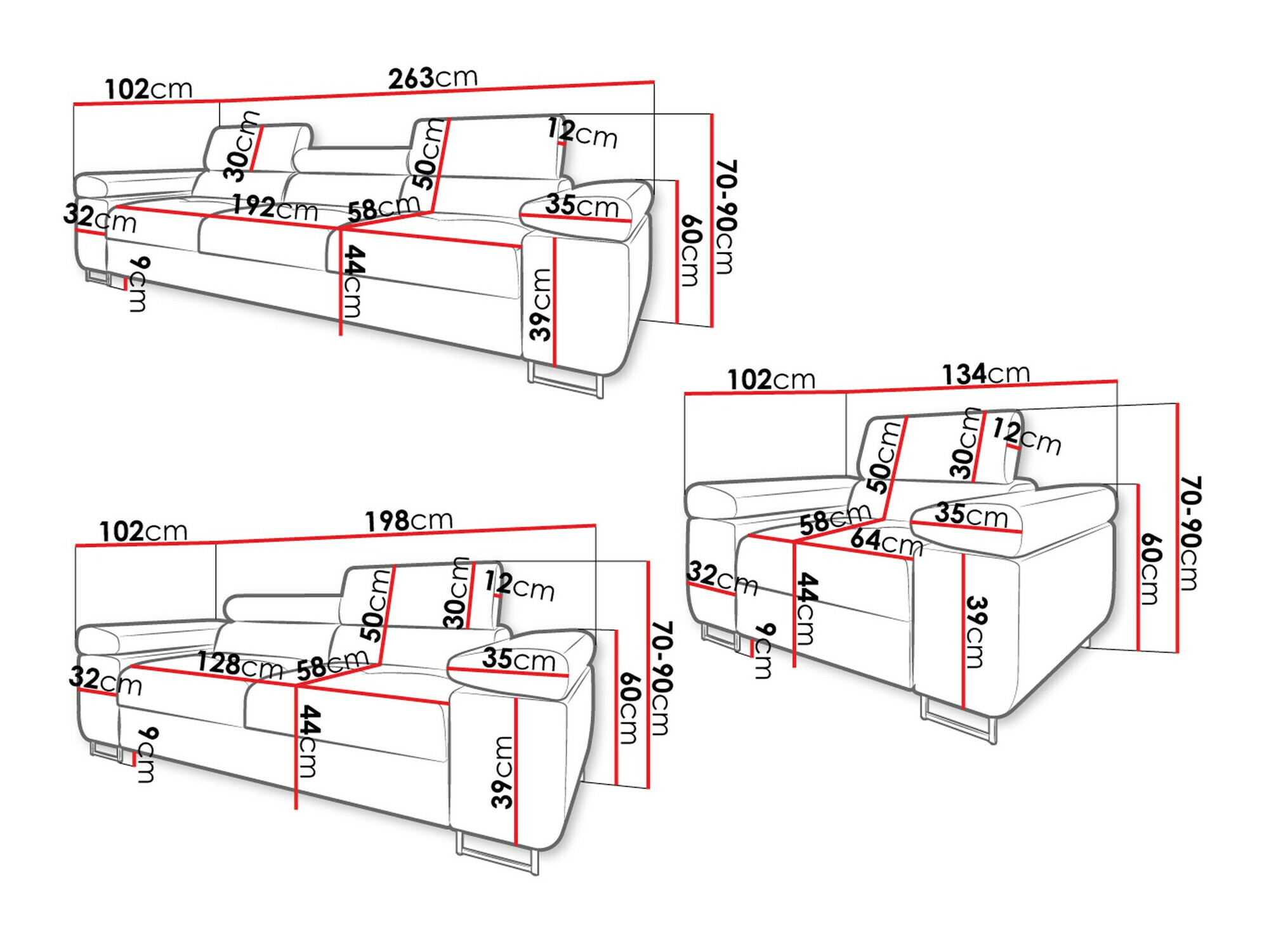 Komplet oblazinjenega pohištva Comfivo Eliferu 107 (Manila 02)