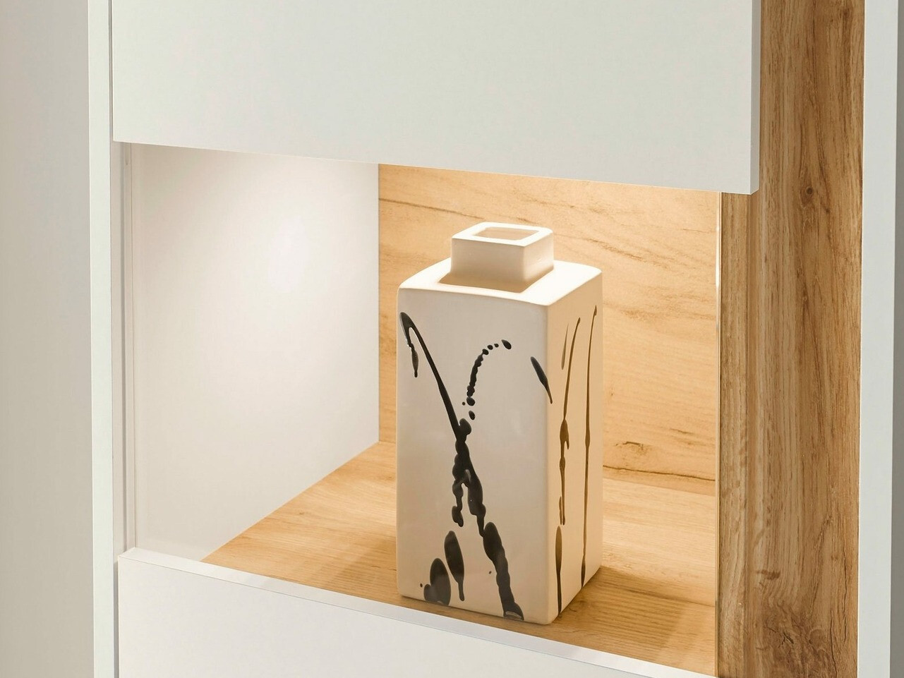 Komplet za dnevno sobo Elbsori 122 (Bela + Wotan hrast)